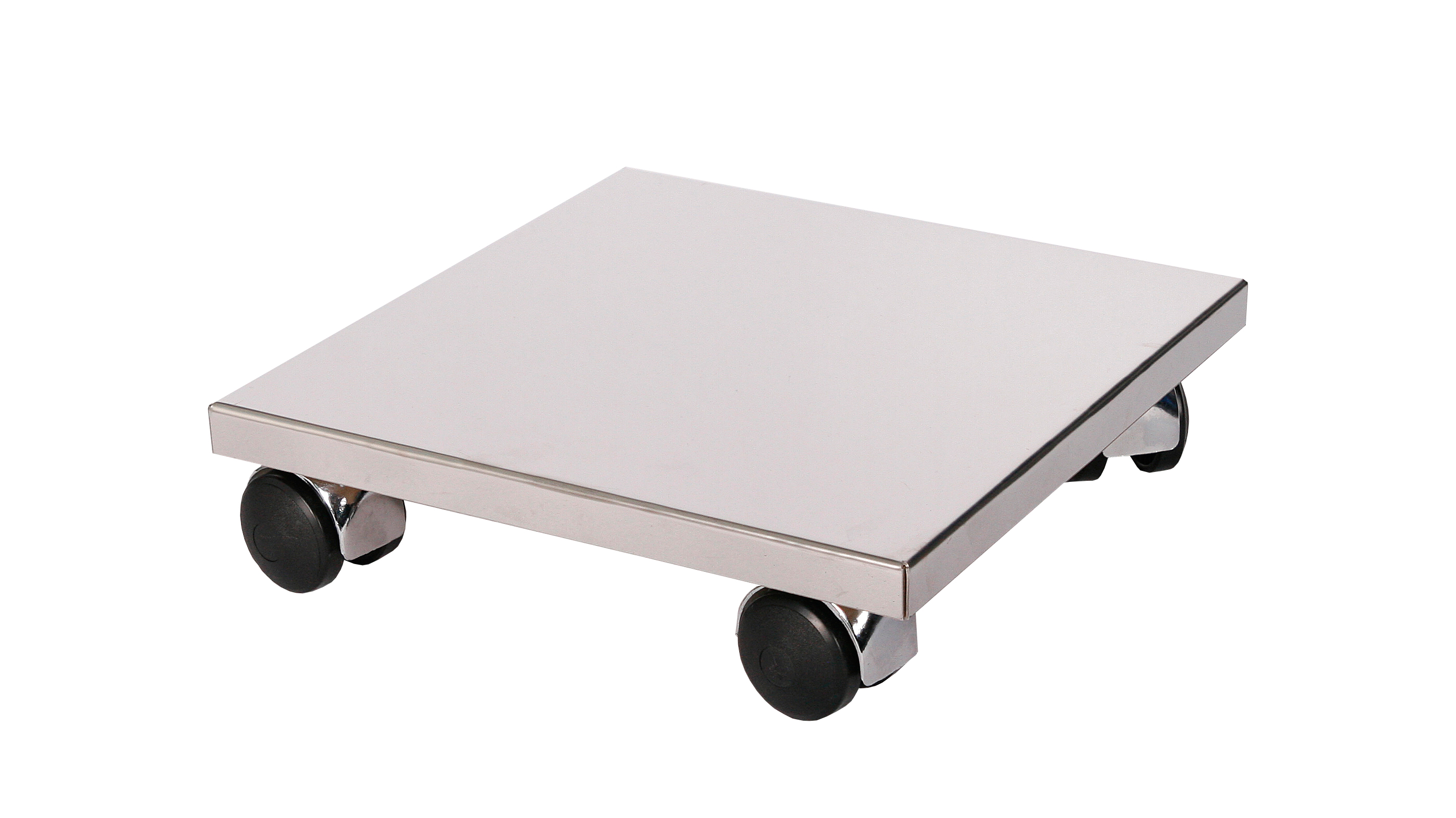 Rollbrett Pflanzenroller 30x30cm Edelstahl Hochglanz 120kg Chrom SZAGATO Möbelroller Möbelhund Pflanzenroller Outdoor Blumenroller Blumenuntersetzer