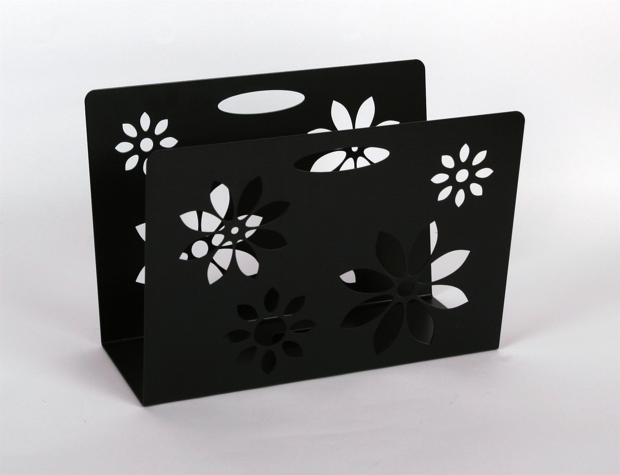 Zeitungsständer Flower 23x32x12cm schwarz SZAGATO Made in Germany  Zeitschriftenständer Metall Zeitschriftenhalter Zeitungshalter modern