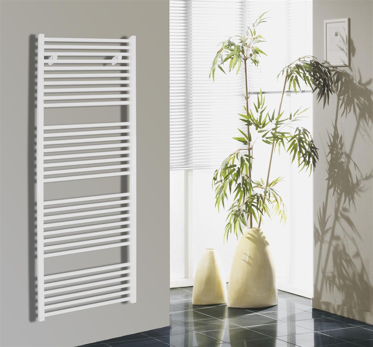 BADHEIZKÖRPER Design Berlin 3 153x60cm 1118 Watt weiß SZAGATO Handtuchheizkörper mit Seitenanschluss Handtuchwärmer mit Seitenanschluss