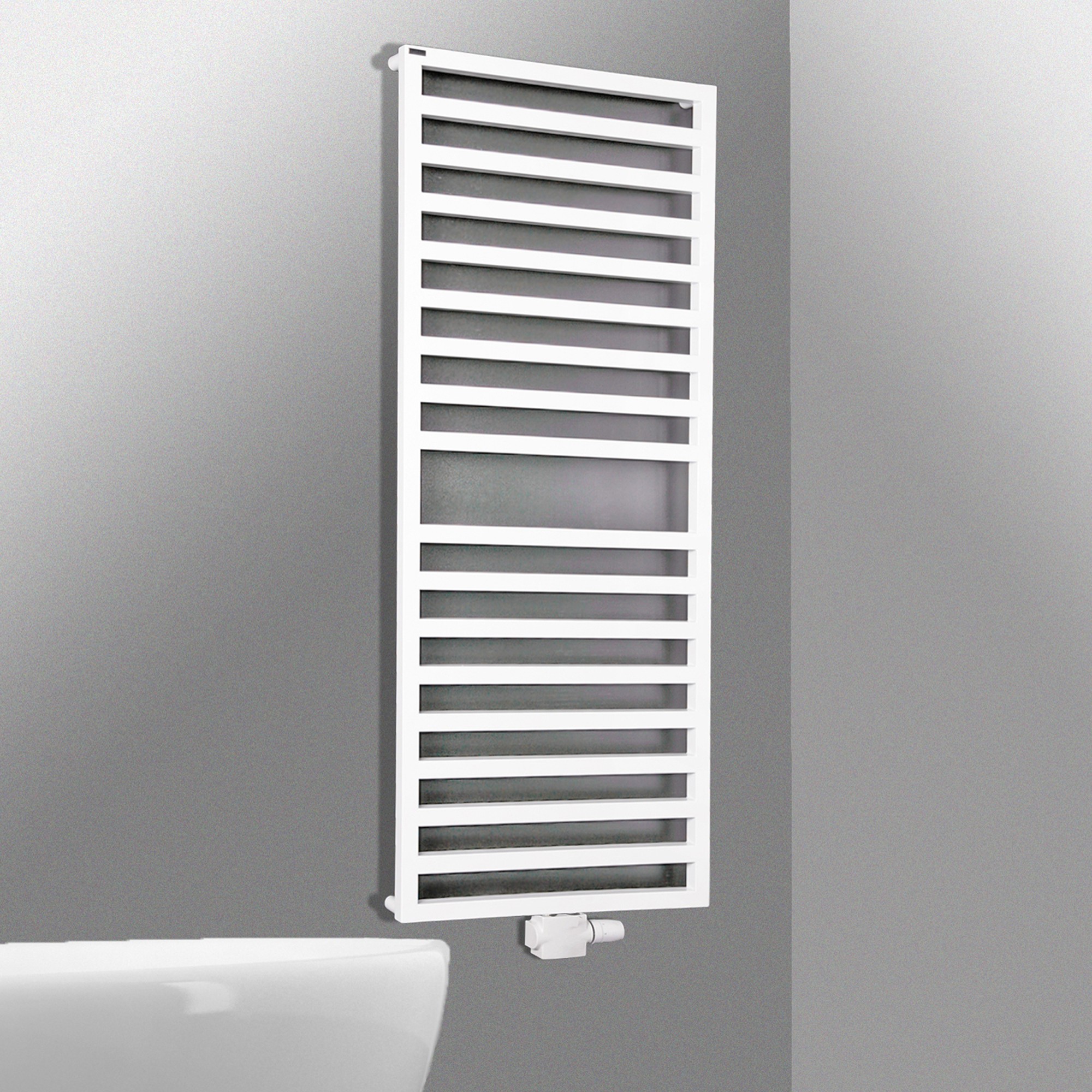 BADHEIZKÖRPER Design Square 2 147x60cm 810 Watt weiß SZAGATO Designheizkörper Handtuchheizkörper mit Mittelanschluss Handtuchwärmer