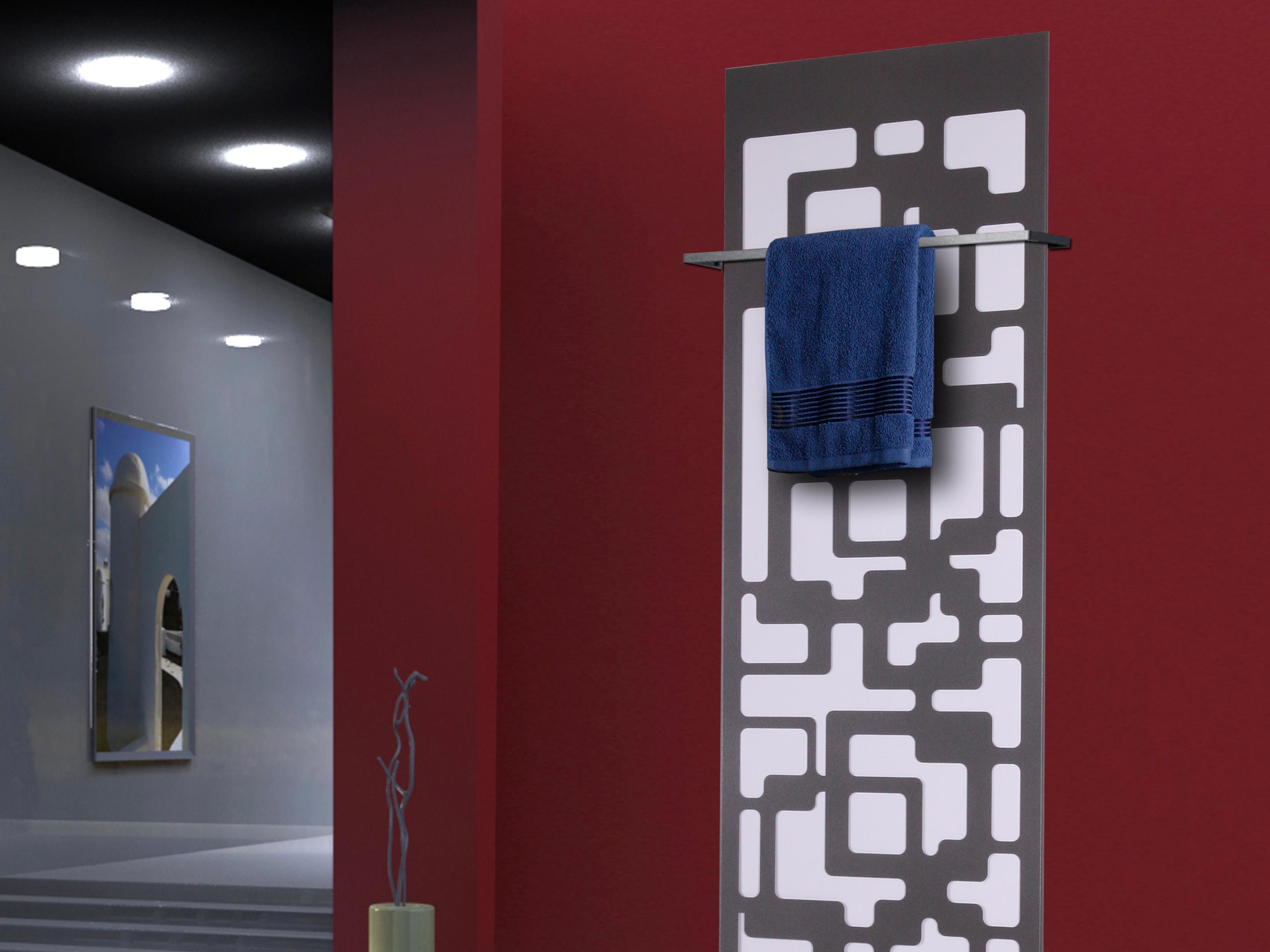 BADHEIZKÖRPER Design Downtown 2 120x47cm 799 Watt anthrazit - moonstone (+1 Halter 15mm) SZAGATO Designheizkörper mit Mittelanschluss Handtuchwärmer