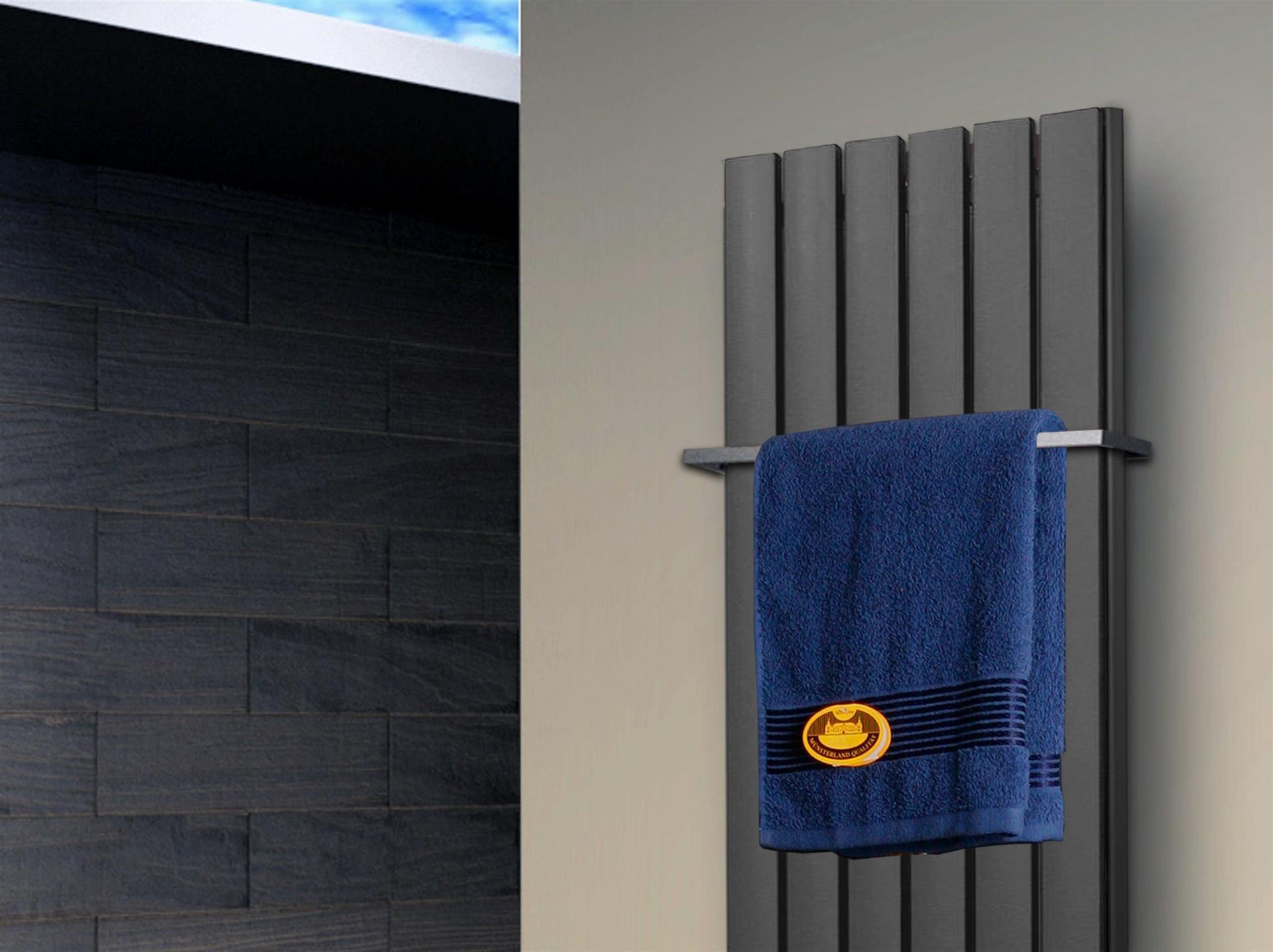 BADHEIZKÖRPER Design Peking 5 120x47cm 1458 Watt Edelstahloptik (+1 Halter 15mm) SZAGATO Handtuchheizkörper mit Mittelanschluss Handtuchwärmer