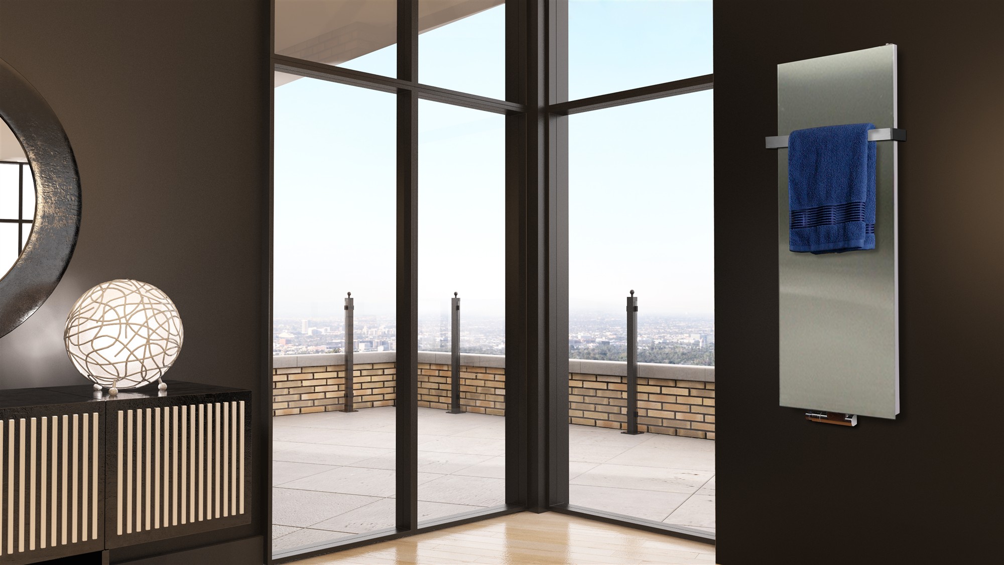 BADHEIZKÖRPER Design Mirror 2 120x47cm 799 Watt Edelstahl matt (+1 Halter 30mm) SZAGATO Designheizkörper Handtuchheizkörper mit Mittelanschluss