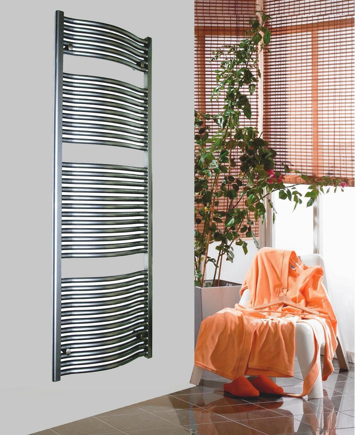 BADHEIZKÖRPER Design Mannheim 3 177x60cm 1471 Watt Edelstahloptik SZAGATO Handtuchheizkörper mit Seitenanschluss Handtuchwärmer mit Seitenanschluss