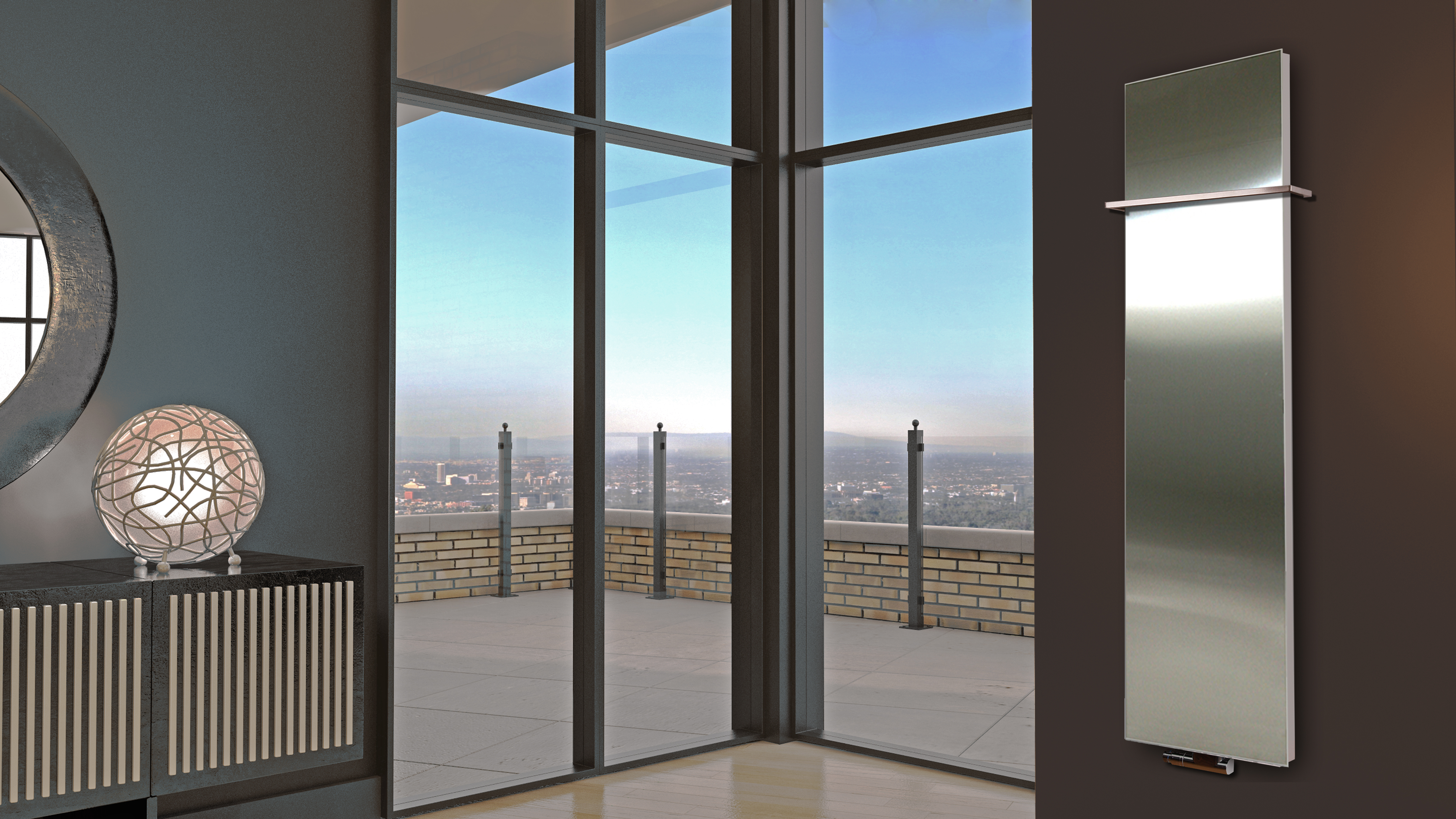 BADHEIZKÖRPER Design Mirror 3 180x47cm 1118 Watt Edelstahl matt (+1 Halter 15mm) SZAGATO Designheizkörper Handtuchheizkörper mit Mittelanschluss