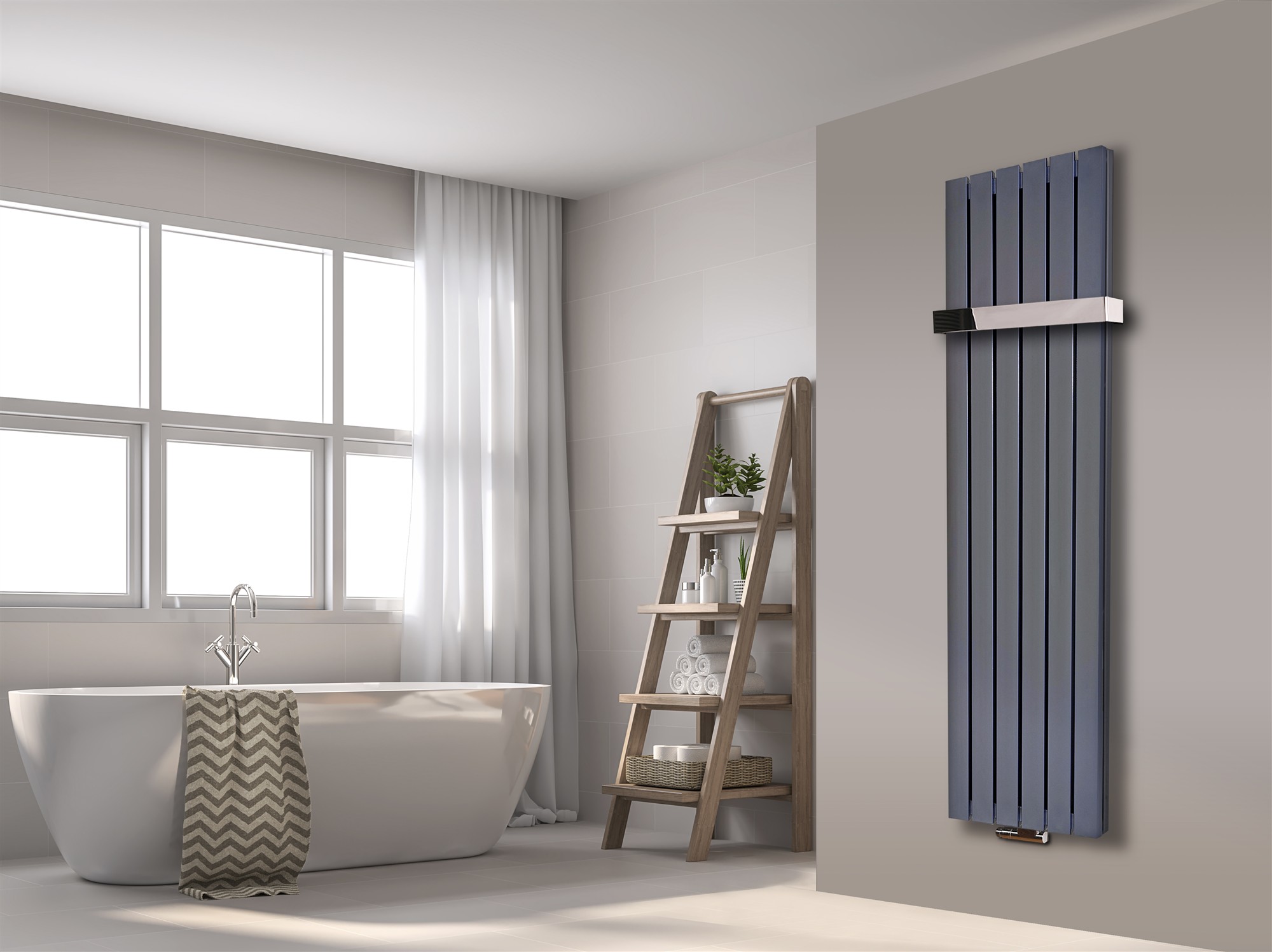 BADHEIZKÖRPER Design Peking 6 180x47cm 1964 Watt Edelstahloptik +1 Halter 50mm glänzend SZAGATO Designheizkörper Handtuchheizkörper mit Mittelanschluss