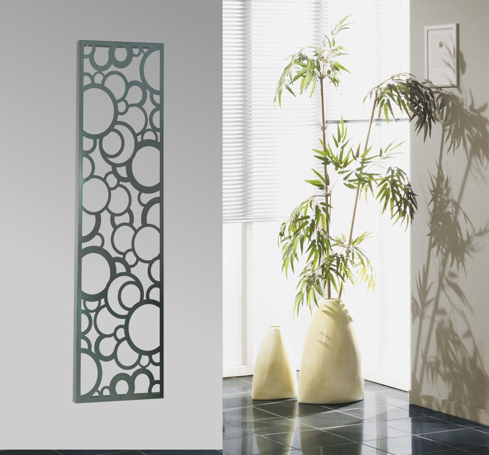 Wandgarderobe / Garderobe Design Circle 140x40x2 cm Edelstahl mattiert Marke Szagato Made in Germany Kleiderständer Garderobenständer Garderobenleiste Garderobenpanee