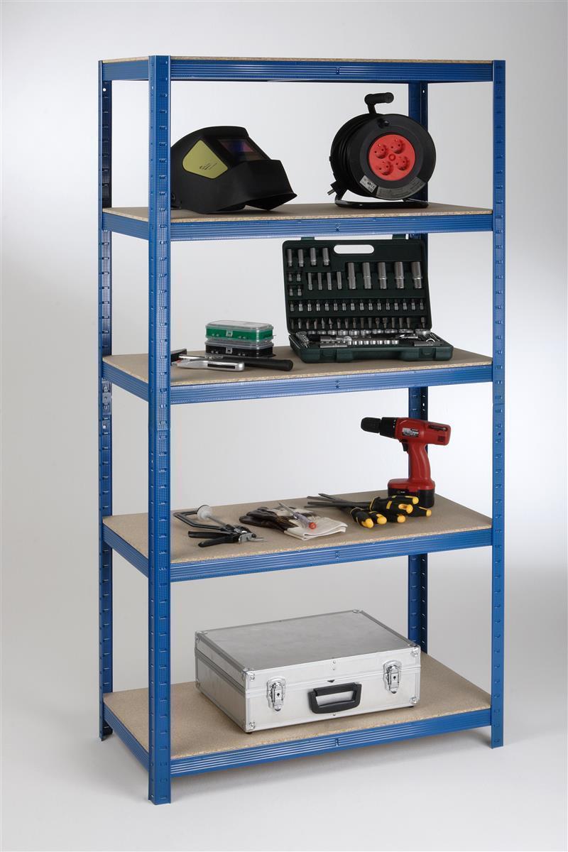 Steckregal 175 kg Profi I 200x90x45cm blau SZAGATO Metallregal Fachbodenregal Lagerregal Metall Fachboden Regal Schwerlastregal Regalsystem