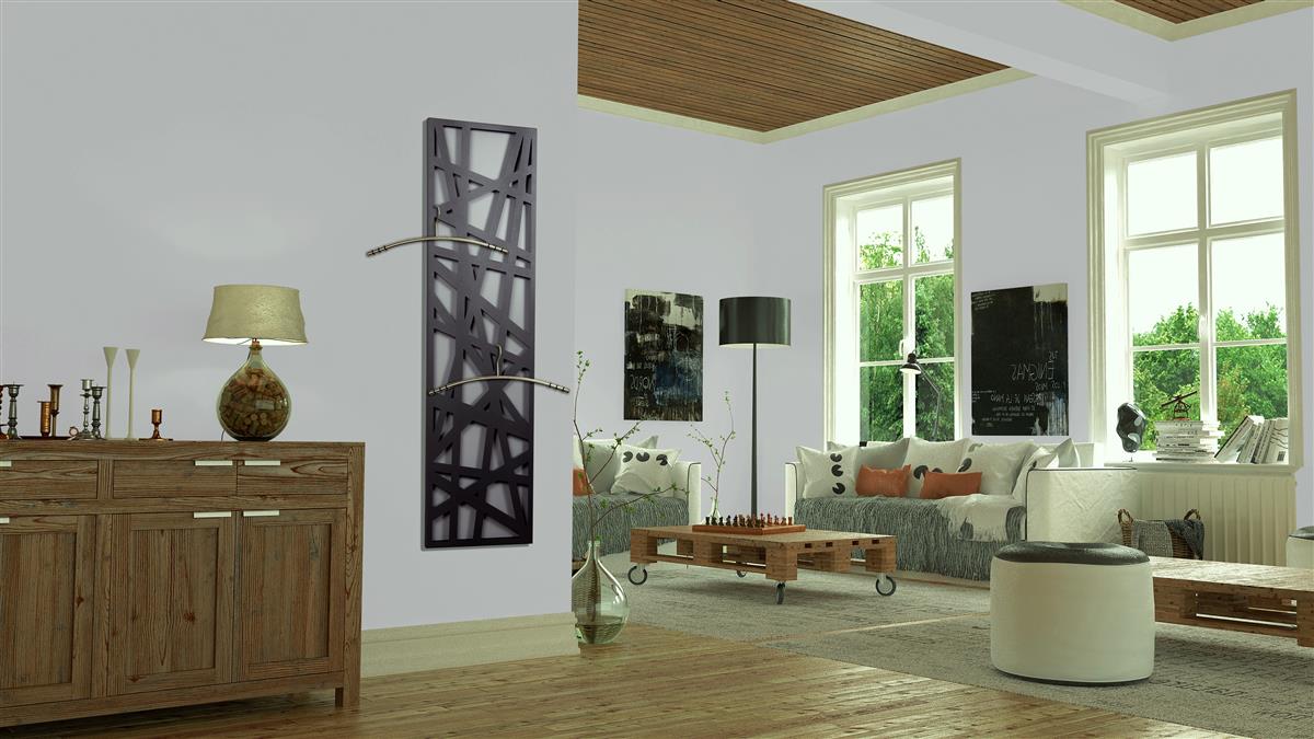 Wandgarderobe Design Stripes 140x40cm moonstone grau SZAGATO Made in Germany Garderobenpaneel Garderobenleiste Garderobenleisten Flurgarderobe Flur