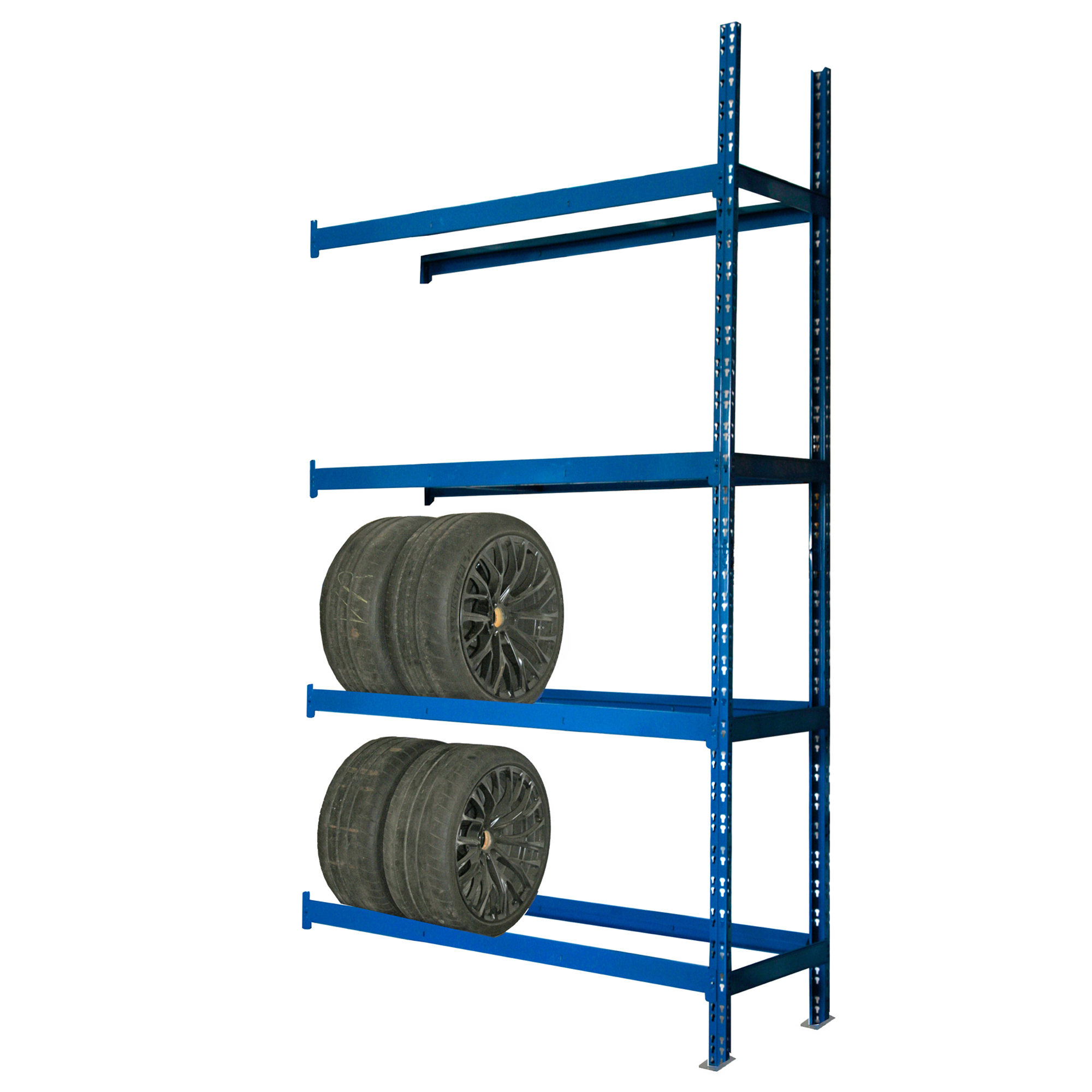 Reifenregal Anbauregal Profi 200 x 150 x 50 cm für 16 Reifen blau