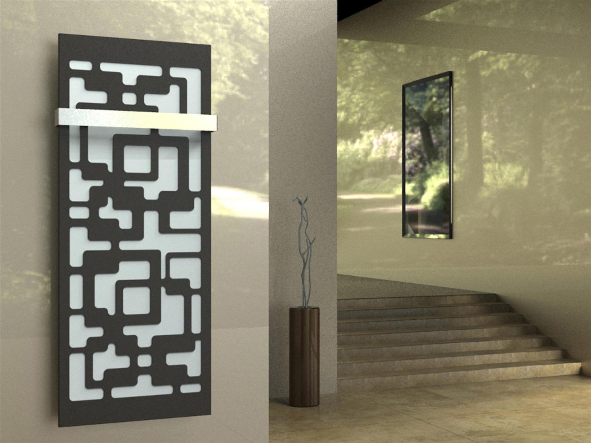 BADHEIZKÖRPER Design Downtown 2 120x47cm 799 Watt anthrazit - moonstone (+1 Halter 50mm) SZAGATO Designheizkörper mit Mittelanschluss Handtuchwärmer