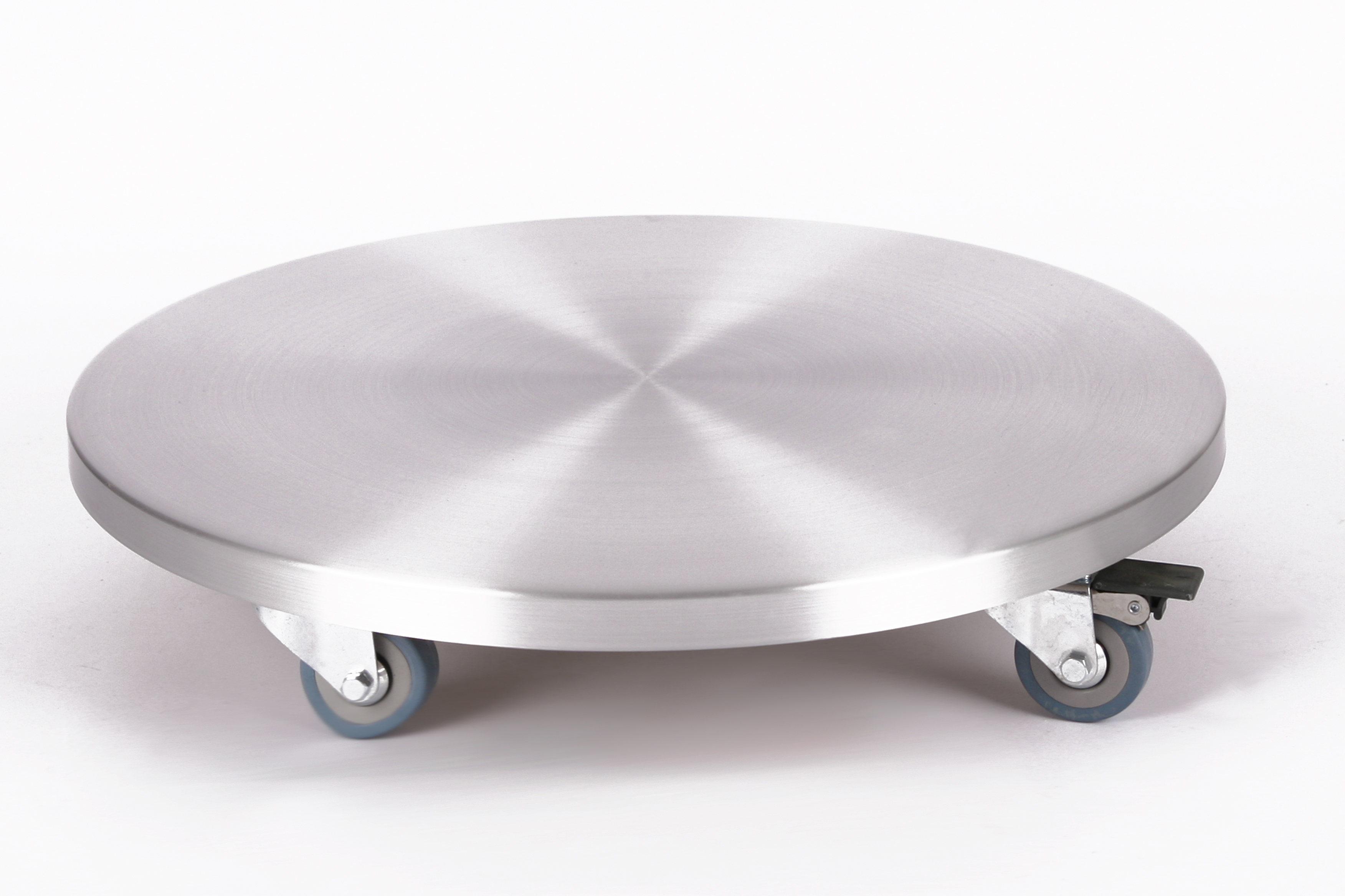 Rollbrett Pflanzenroller Ø46cm ALU 150 kg PU-Rolle +Bremse SZAGATO Made in Germany Blumenuntersetzer Möbelroller Outdoor Blumenroller Transportroller