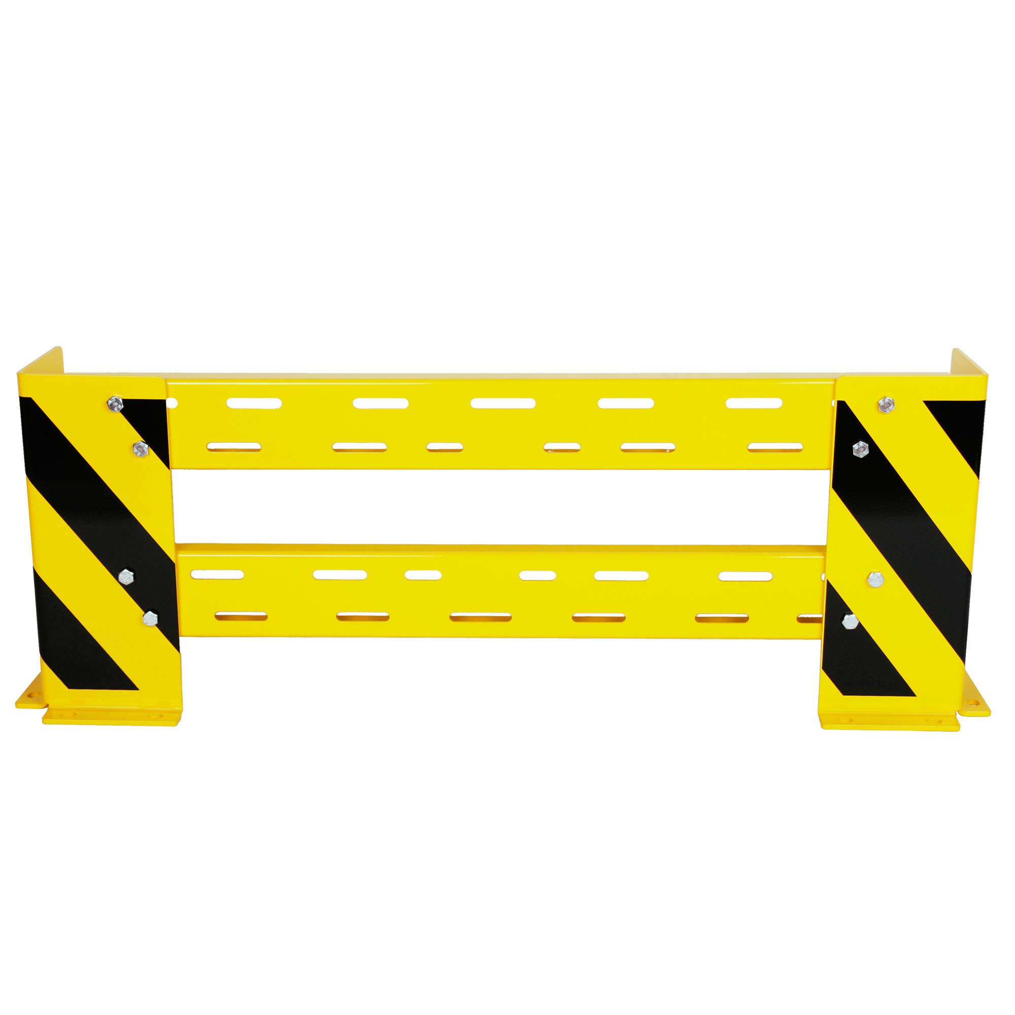 Rammschutz Planke 100-115cm + 2 Rammschutze + 8 Dübel SZAGATO Rammschutz Balken Regal Anfahrschutz Regale Rammschutzbügel