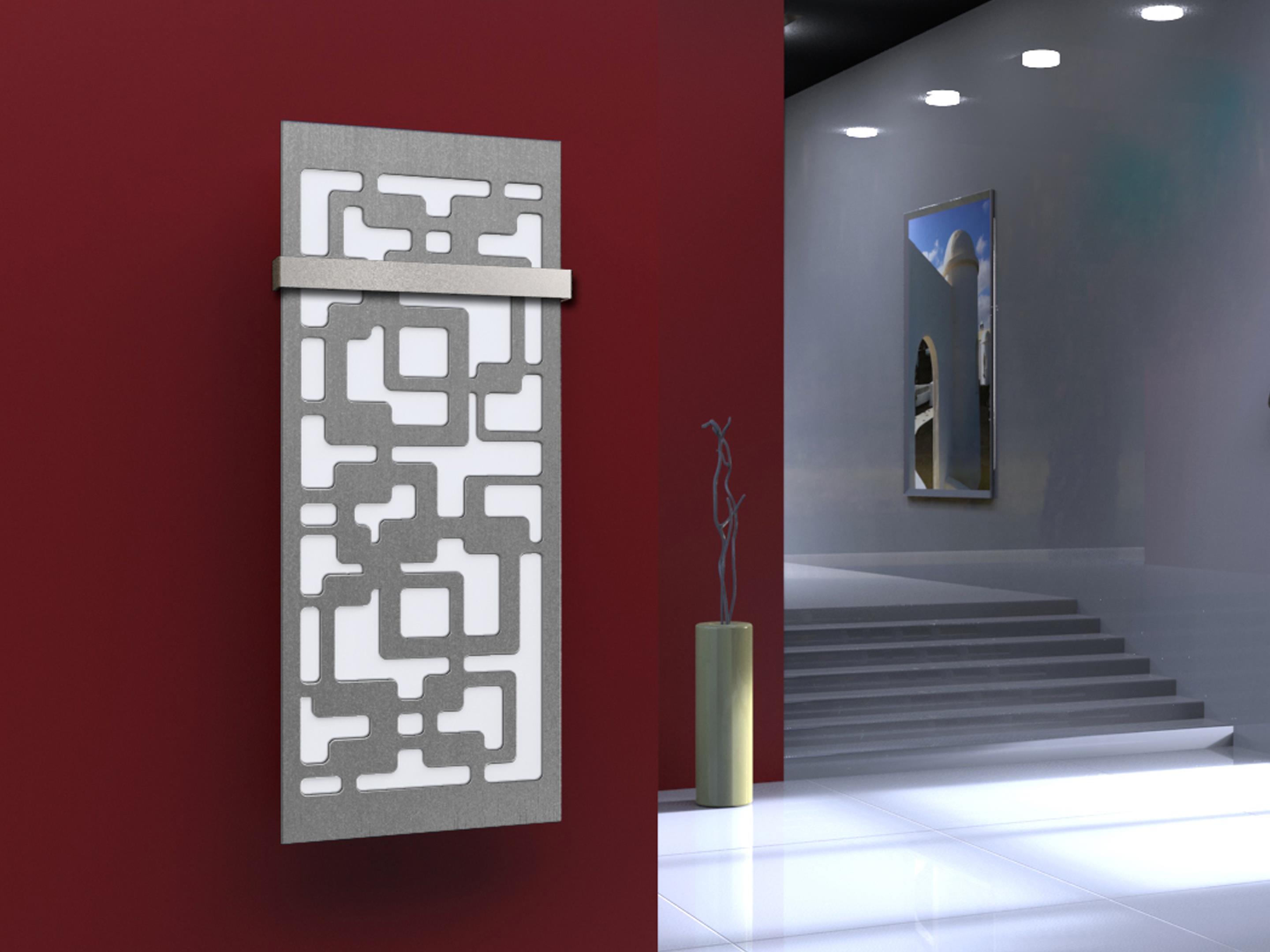 BADHEIZKÖRPER Design Downtown 2 120x47cm 799 Watt Edelstahl matt (+1 Halter 50mm) SZAGATO Bad Wohnraum-Heizkörper (Mittelanschluss)