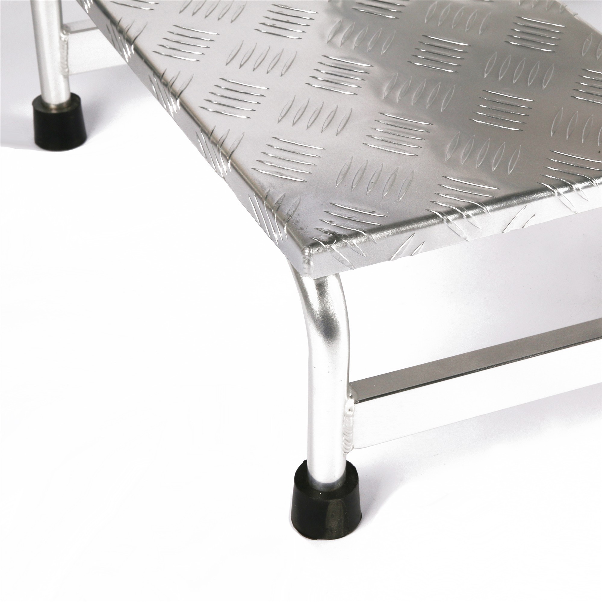 Podesttreppe ALU 3-stufig HxBxT 58x61x89cm SZAGATO mobiler Montagetritt ALU Montagetritte mit Plattform Stufentritt tragbare Treppe Treppenleiter