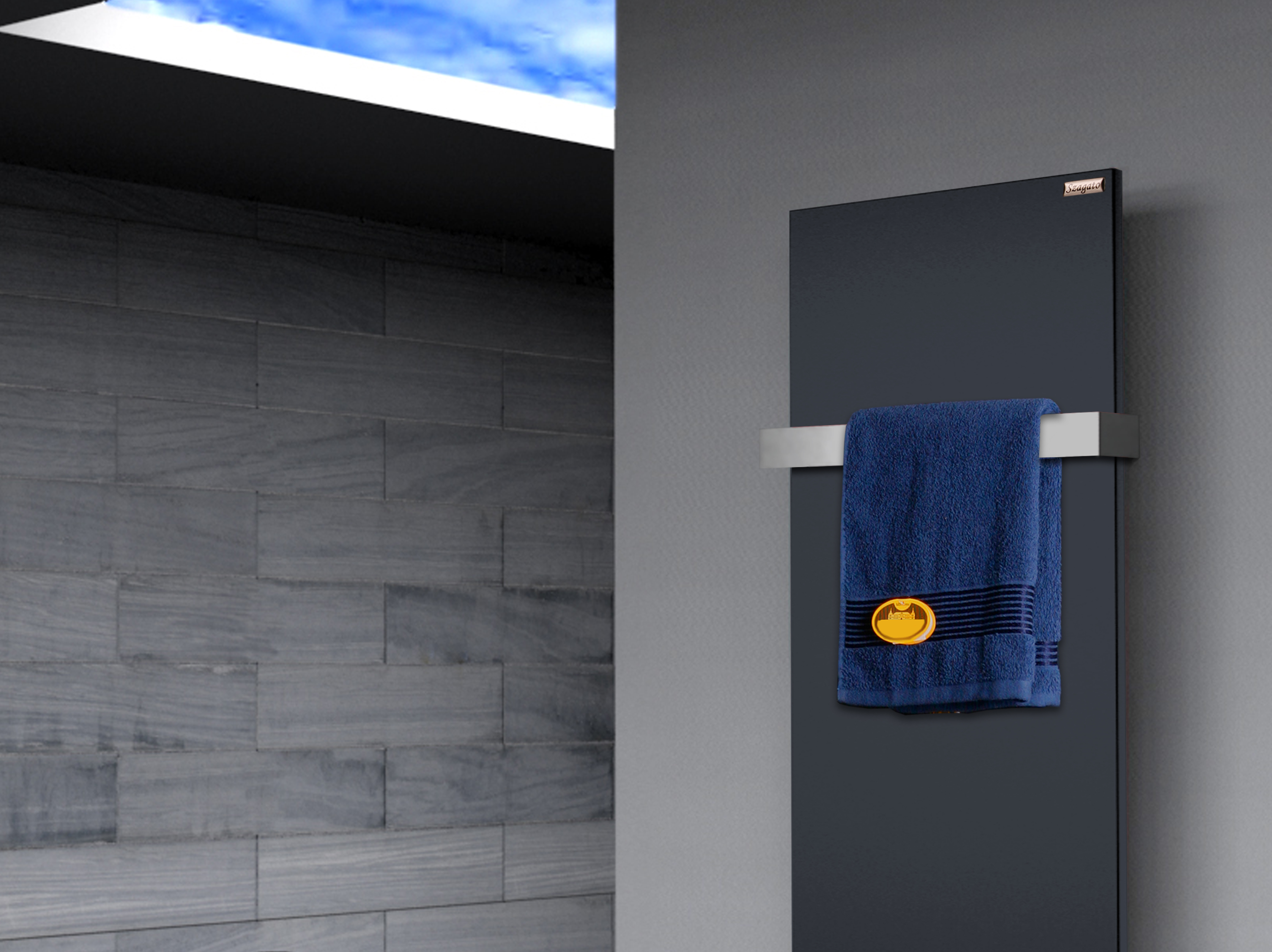 BADHEIZKÖRPER Design Mirror Steel 2 120x47cm 799 Watt anthrazit (+1 Halter 50mm) SZAGATO Designheizkörper Handtuchheizkörper mit Mittelanschluss