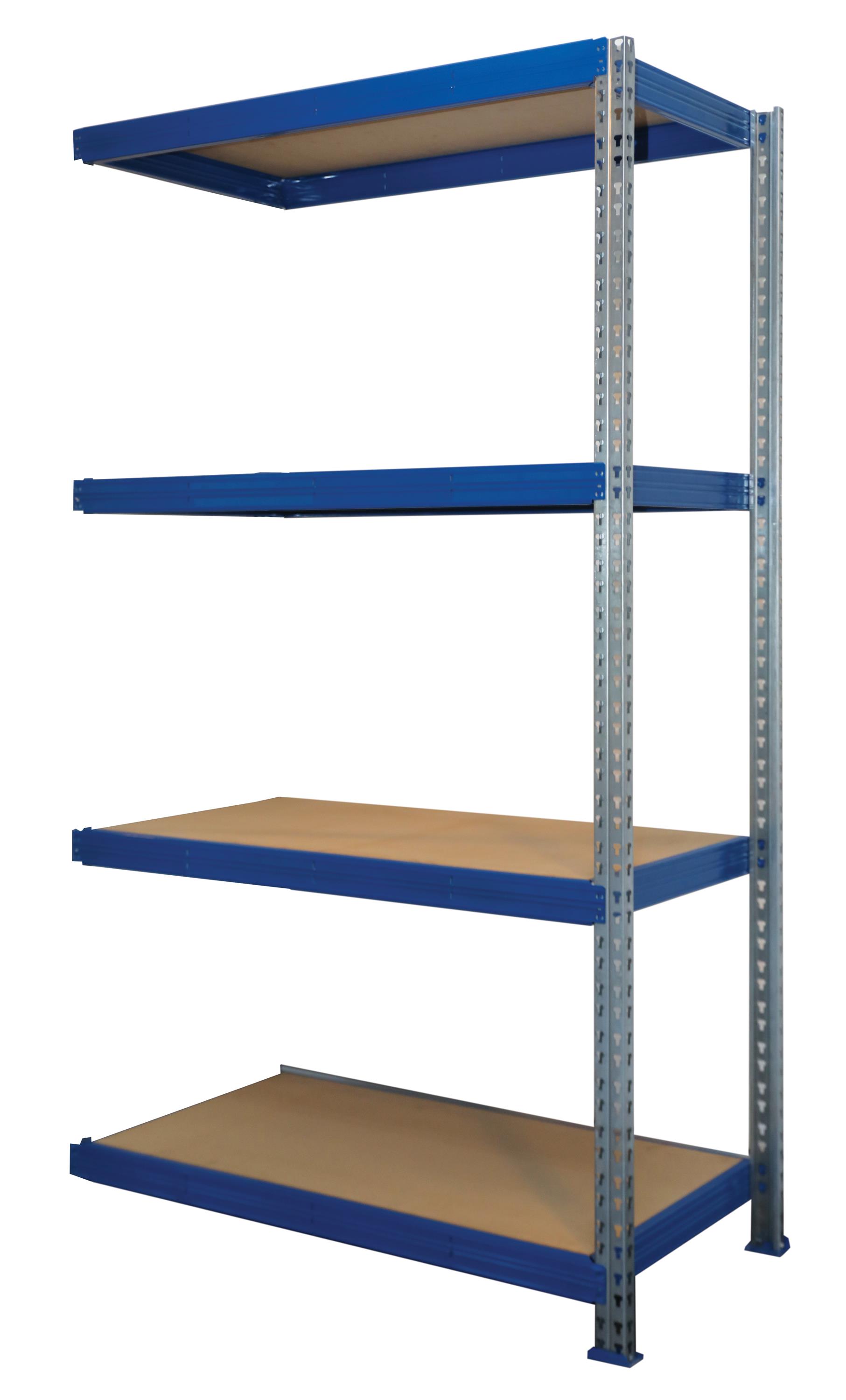 Weitspannregal Regalsystem 600 kg Anbauregal 240x160x80cm 4 Böden blau SZAGATO Weitspann Regal 60 cm Metallregal Fachbodenregal Schwerlastregal