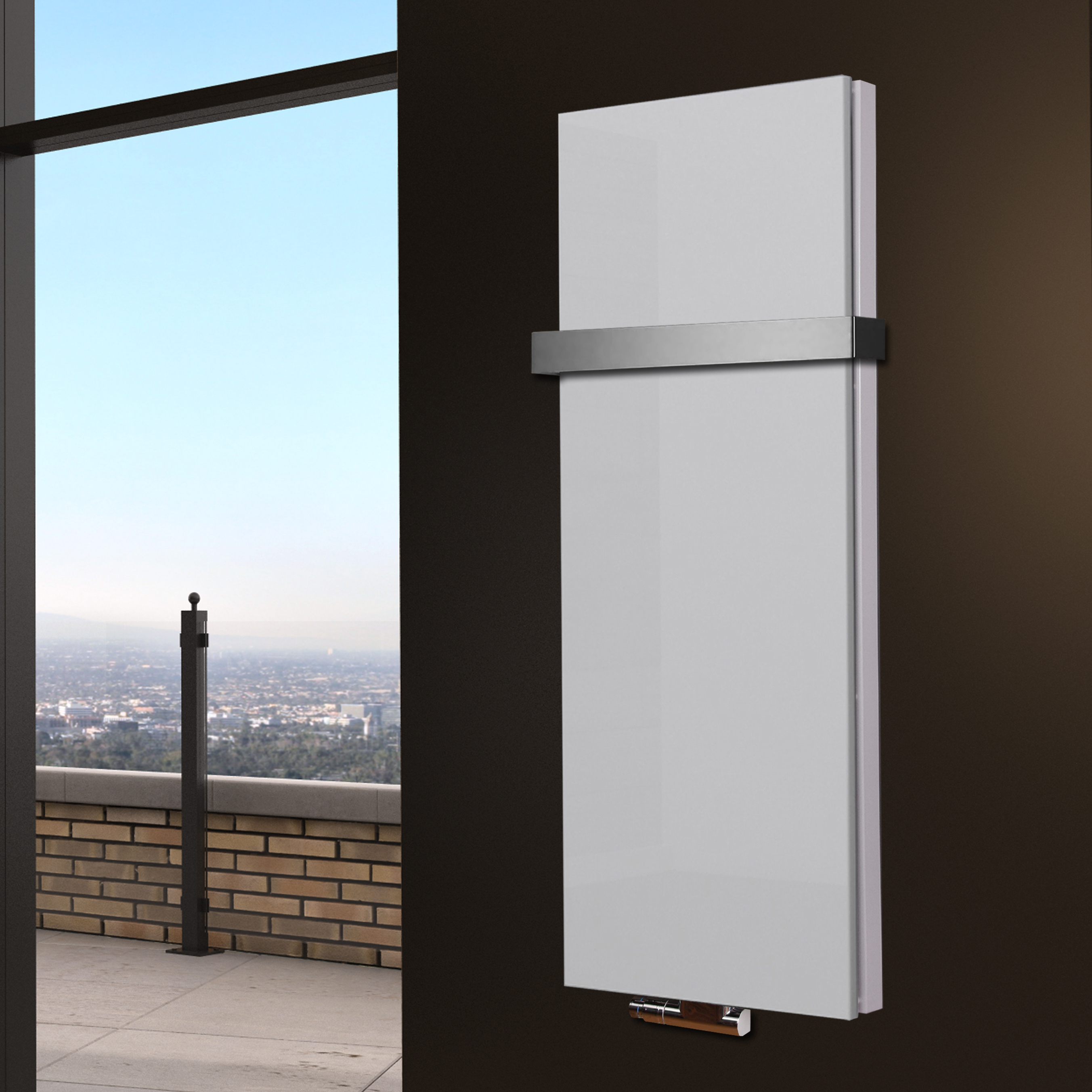 BADHEIZKÖRPER Design Mirror Steel 5 120x47cm 1458 Watt weiß +1 Halter 50mm SZAGATO Designheizkörper Handtuchheizkörper Mittelanschluss Handtuchwärmer