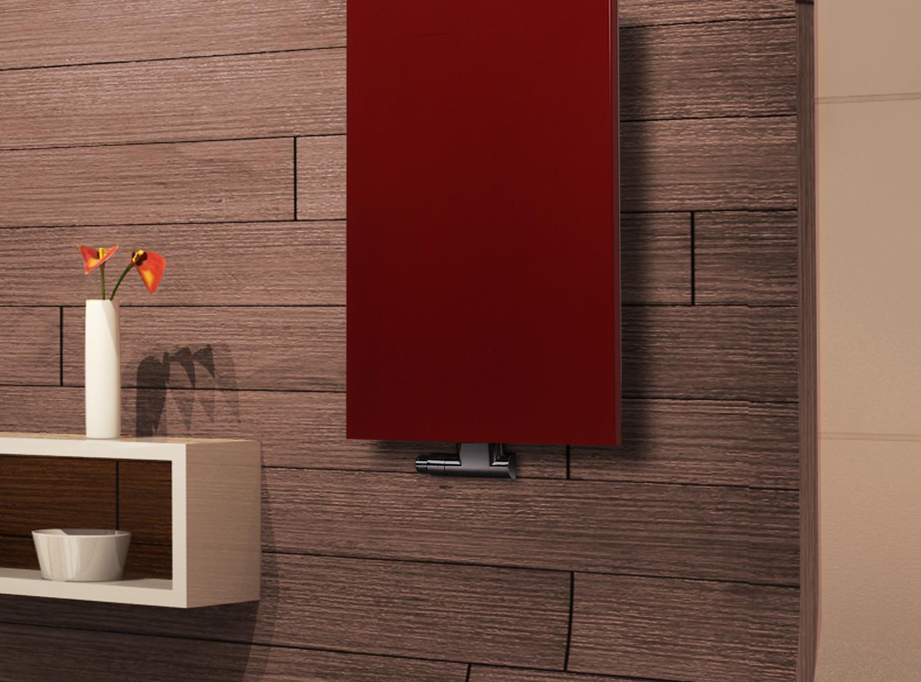 BADHEIZKÖRPER Design Mirror Steel 2 120x47cm 799 Watt rot (+1 Halter 15mm) SZAGATO Designheizkörper Handtuchheizkörper Mittelanschluss Handtuchwärmer