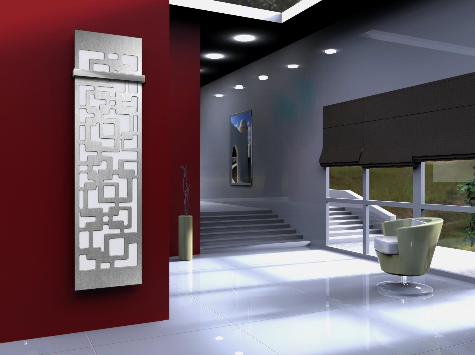 BADHEIZKÖRPER Design Downtown 3 180x47cm 1118 Watt Edelstahl matt (+1 Halter 50mm) SZAGATO Designheizkörper Handtuchheizkörper mit Mittelanschluss