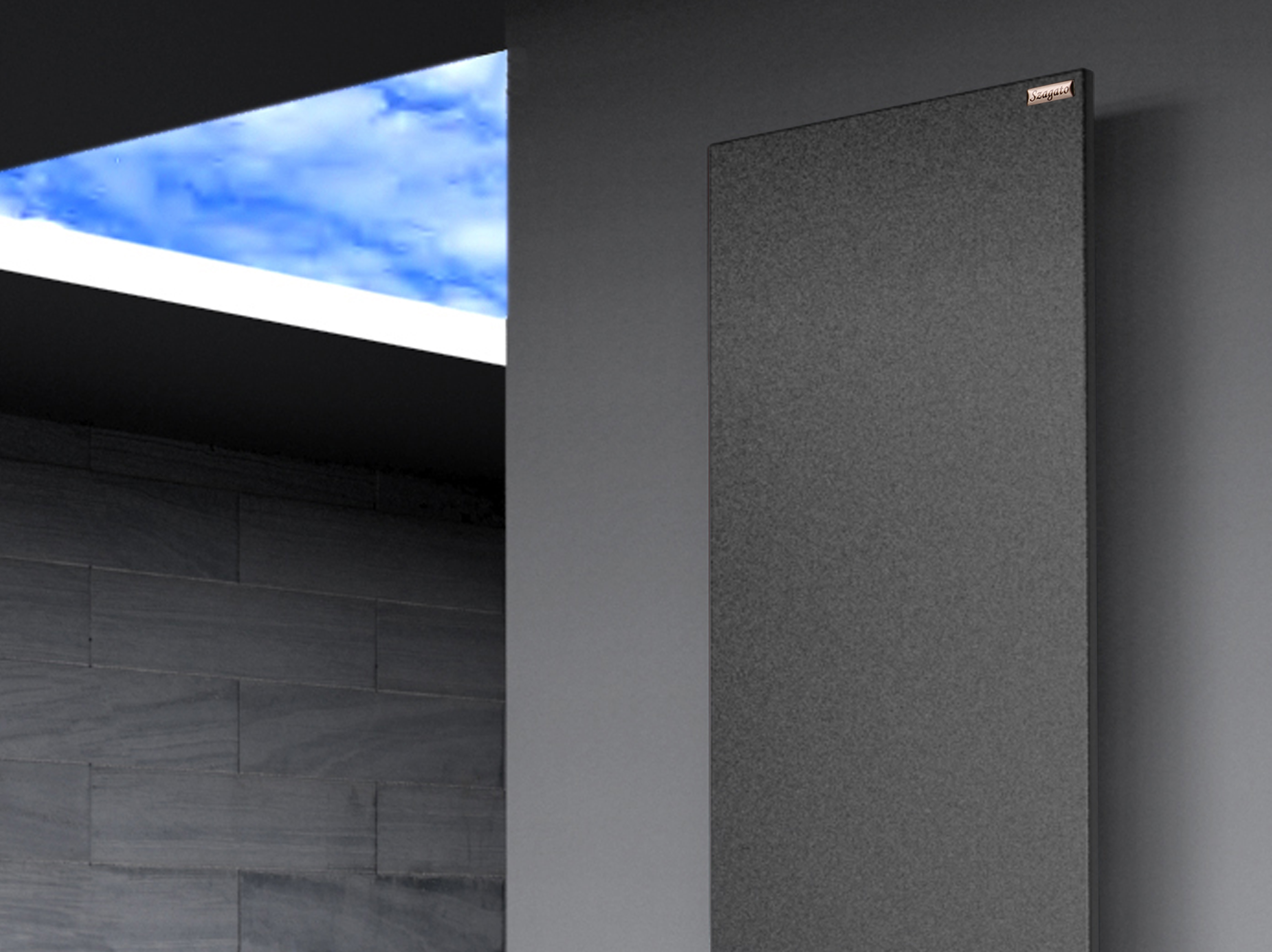 BADHEIZKÖRPER Design Mirror Steel 3 180x47cm 1118 Watt anthrazit moonstone SZAGATO Designheizkörper Handtuchheizkörper Mittelanschluss Handtuchwärmer