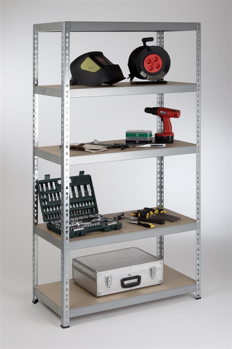 Steckregal 175 kg Profi II 220x90x30cm verzinkt SZAGATO Metallregal Fachbodenregal Lagerregal Metall Regal System Schwerlastregal Regalsystem