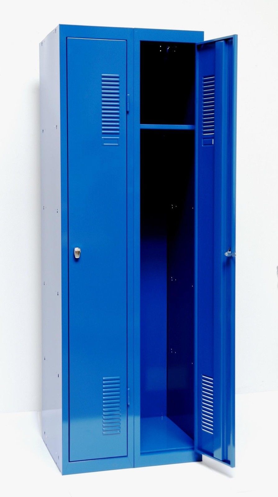 SPIND 2 Abteil 180x60cm 2 Böden Vorhängeschloss blau SZAGATO Spind Spinde Spindschrank Metallspind Schließfachspind Spinde Umkleide Umkleidespind