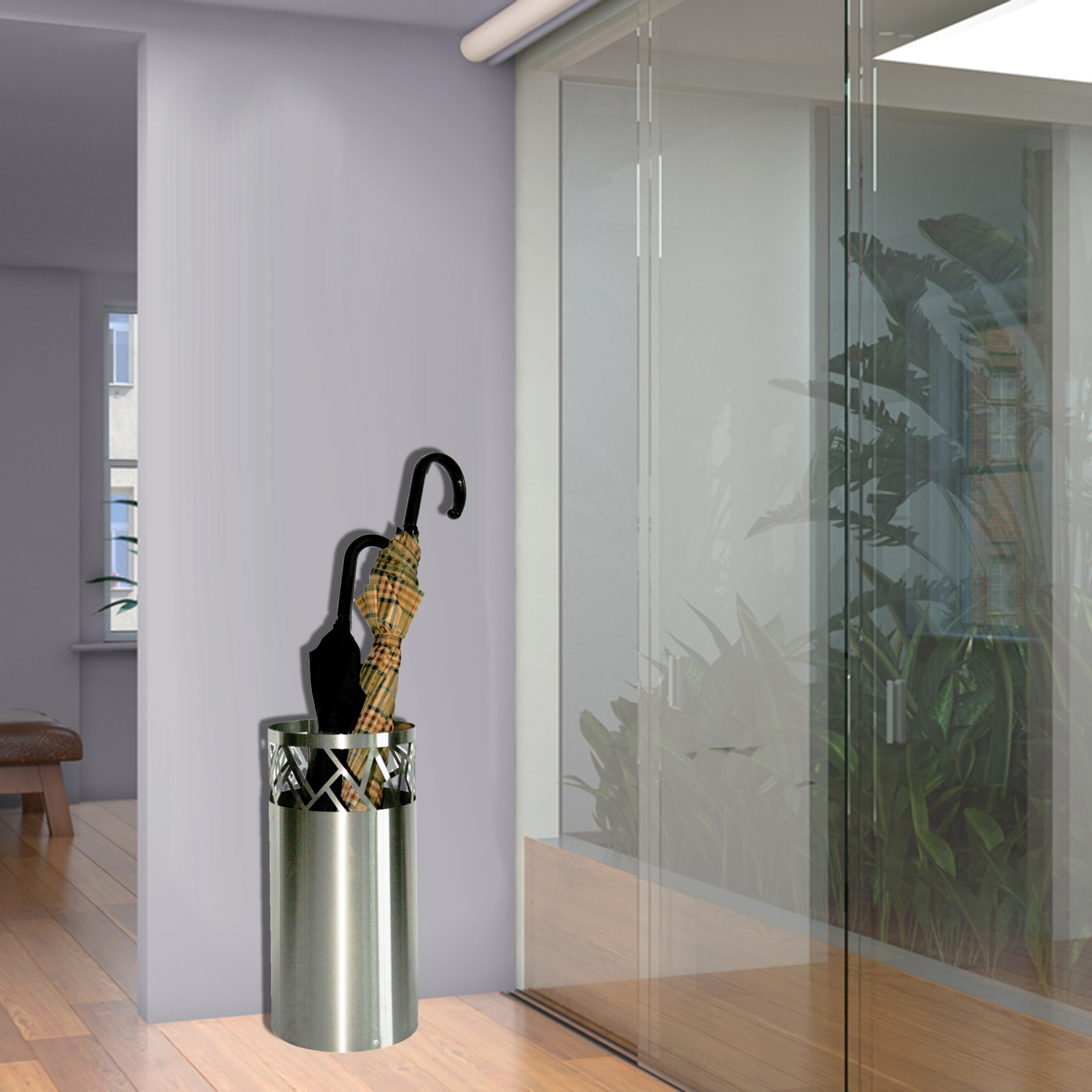 Schirmständer Design Fence 49xØ23cm Edelstahl matt SZAGATO Regenschirmständer Schirmständer große Schirme Schirmhalter moderne Regen-Schirmständer Schirmständer Design Fence 49xØ23cm Edelstahl matt SZAGATO Regenschirmständer Schirmständer große Schirme Schirmhalter moderne Regen-Schirmständer