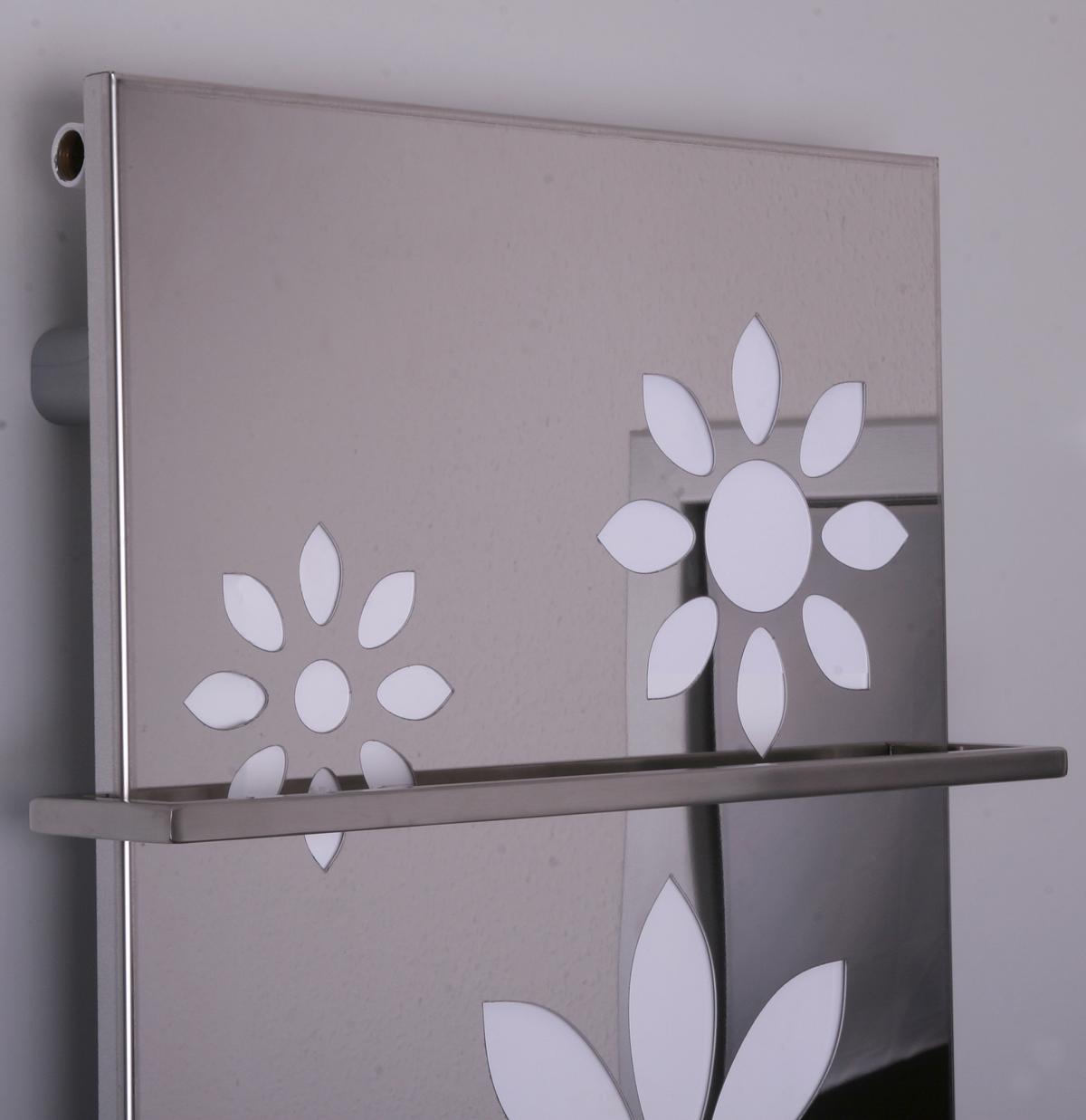 BADHEIZKÖRPER Design Flower 3 180x47cm 1118 Watt Edelstahl Hochglanz (+1 Halter 15mm) SZAGATO Designheizkörper mit Mittelanschluss Handtuchwärmer