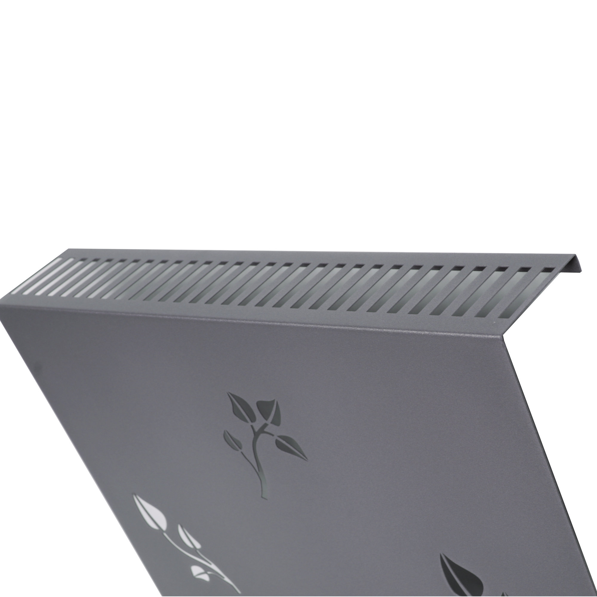 Heizkörperverkleidung 60 x 60cm Design Leaves silber (SET= 2 Stück) SZAGATO Heizungsverkleidung Verkleidung Heizkörper Abdeckung für Heizkörper