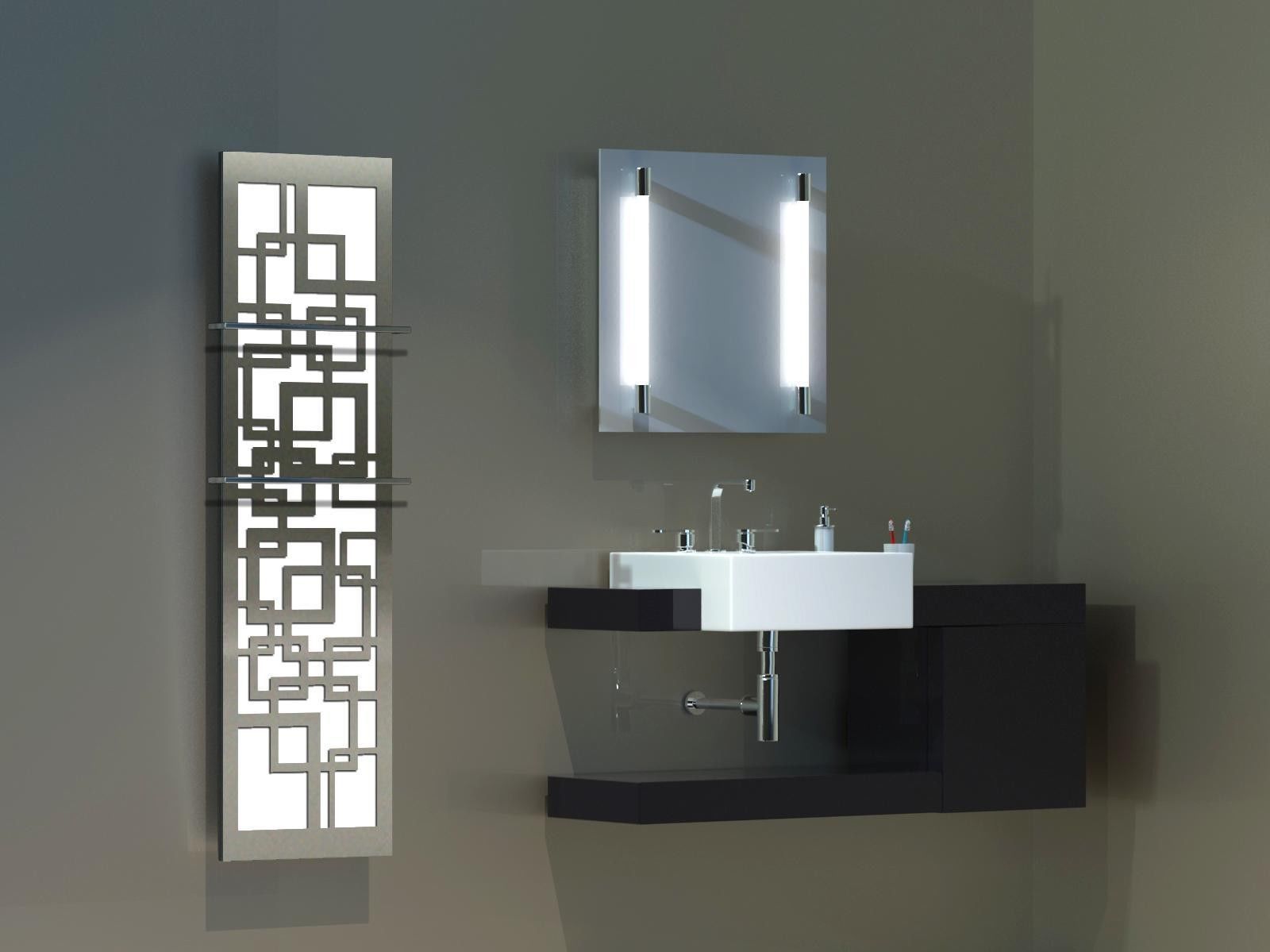 BADHEIZKÖRPER Design Quadrat 3 180x47cm 1118 Watt Edelstahl matt (+2 Halter 15mm) SZAGATO Designheizkörper Handtuchheizkörper mit Mittelanschluss