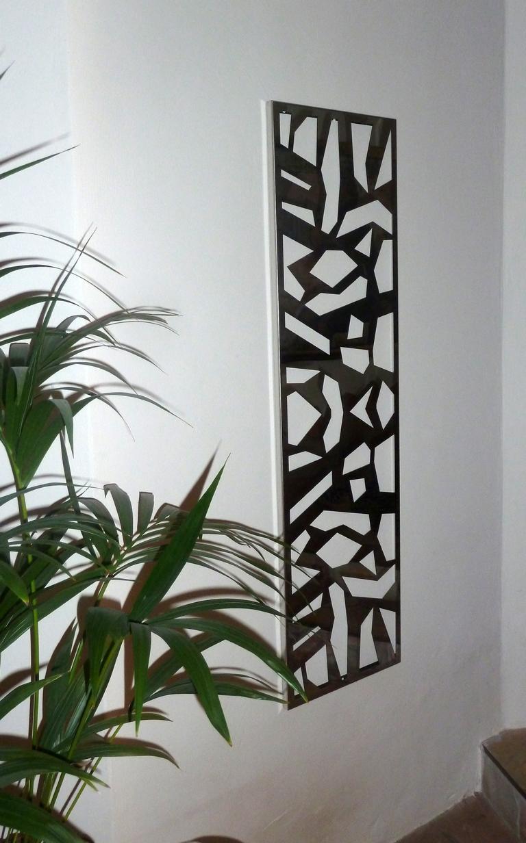 Garderobe Wandgarderobe Design Mosaik 140x40cm Edelstahl matt SZAGATO Garderobe Metall Garderobe Wand Garderobenpaneel Garderobenleiste Flur