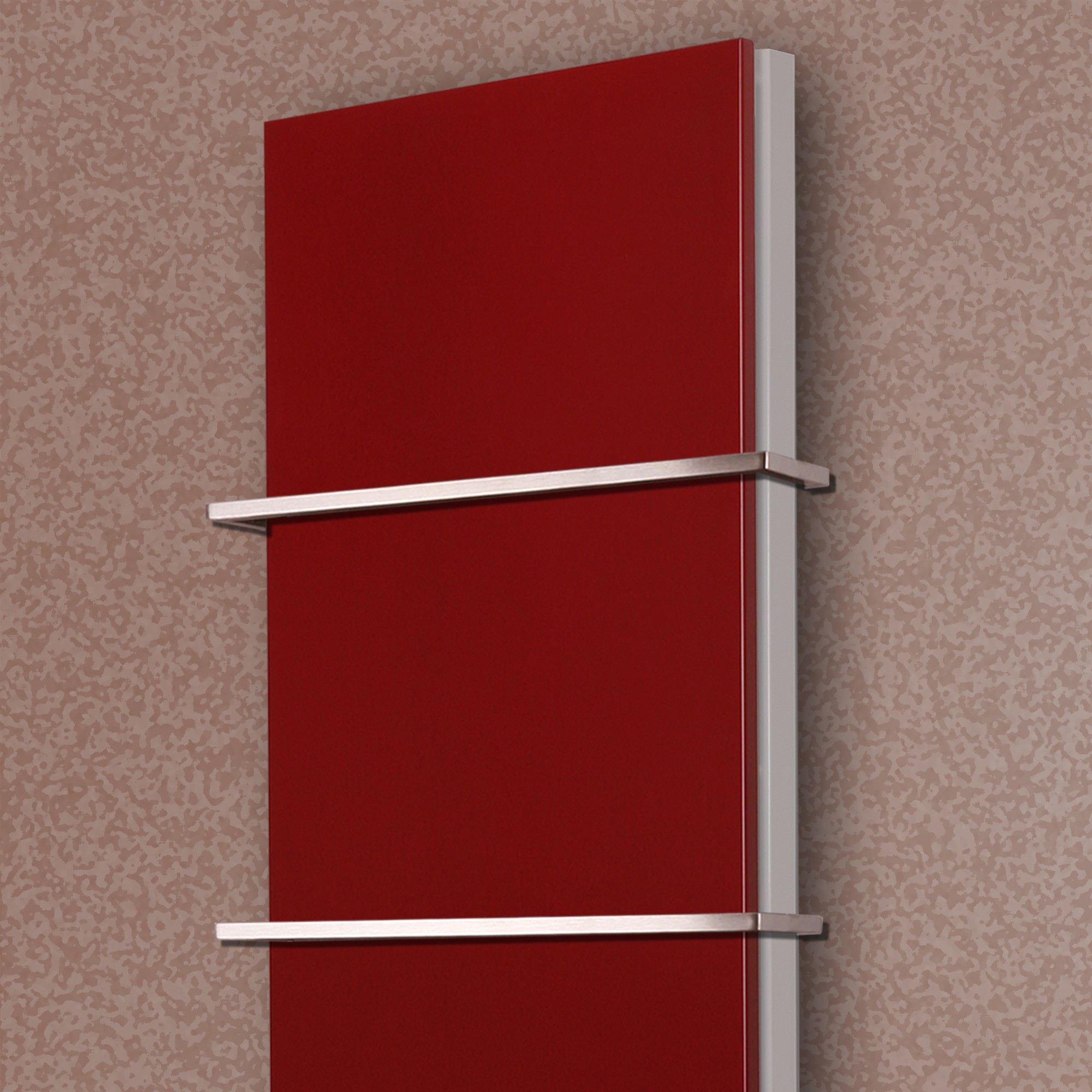 BADHEIZKÖRPER Design Mirror Steel 6 180x47cm 1964Watt rot (+2 Halter 15mm) SZAGATO Designheizkörper Handtuchheizkörper Mittelanschluss Handtuchwärmer