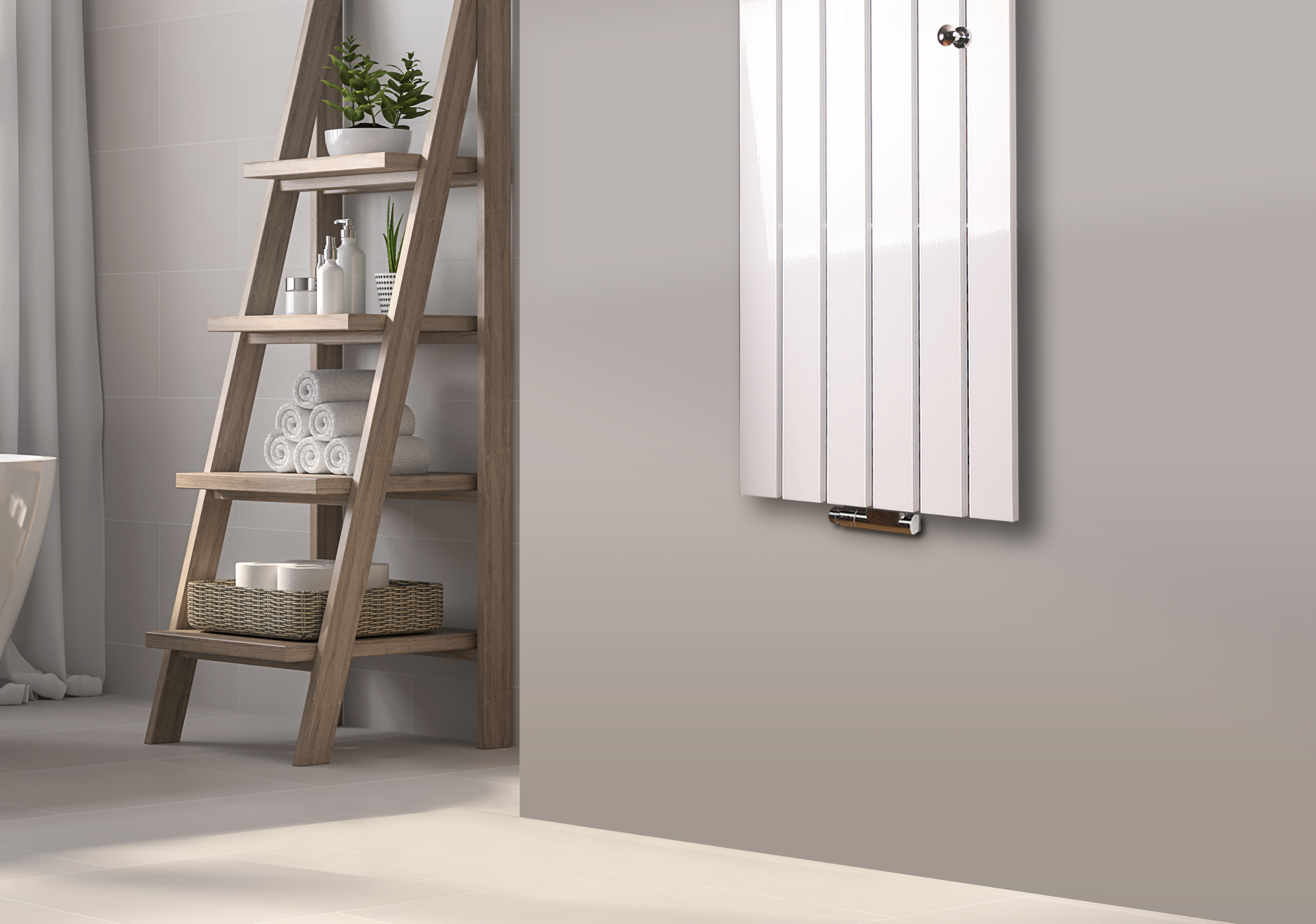 BADHEIZKÖRPER Design Peking 2 120x47cm 799 Watt weiß (+ 2 Knopfhalter) SZAGATO Designheizkörper Handtuchheizkörper mit Mittelanschluss Handtuchwärmer