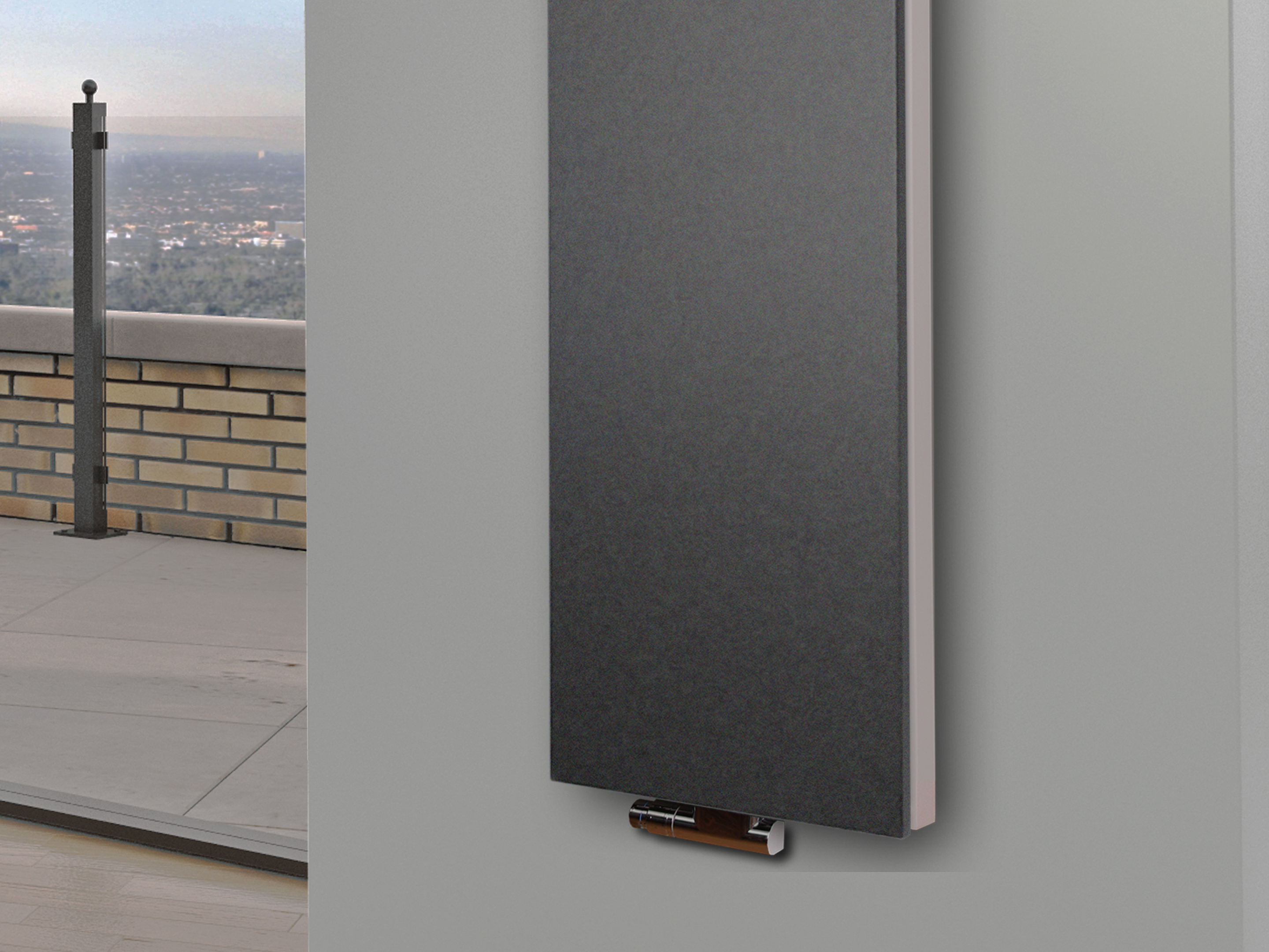 BADHEIZKÖRPER Design Mirror Steel 6 180x47cm 1964 Watt anthrazit - moonstone (+2 Halter 50mm) SZAGATO Designheizkörper Mittelanschluss Handtuchwärmer