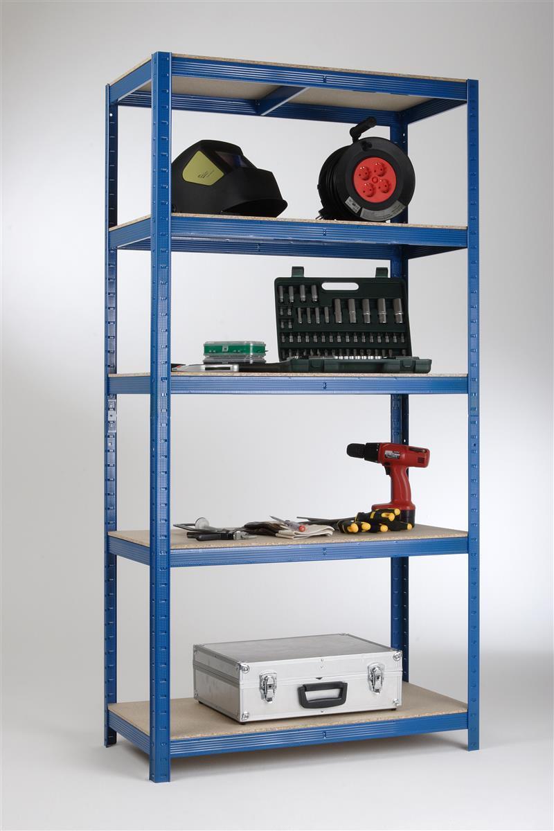 Steckregal 175 kg Profi I 220x90x30 blau SZAGATO Metallregal Fachbodenregal Lagerregal Metall Fachboden Regal System Schwerlastregal Regalsystem