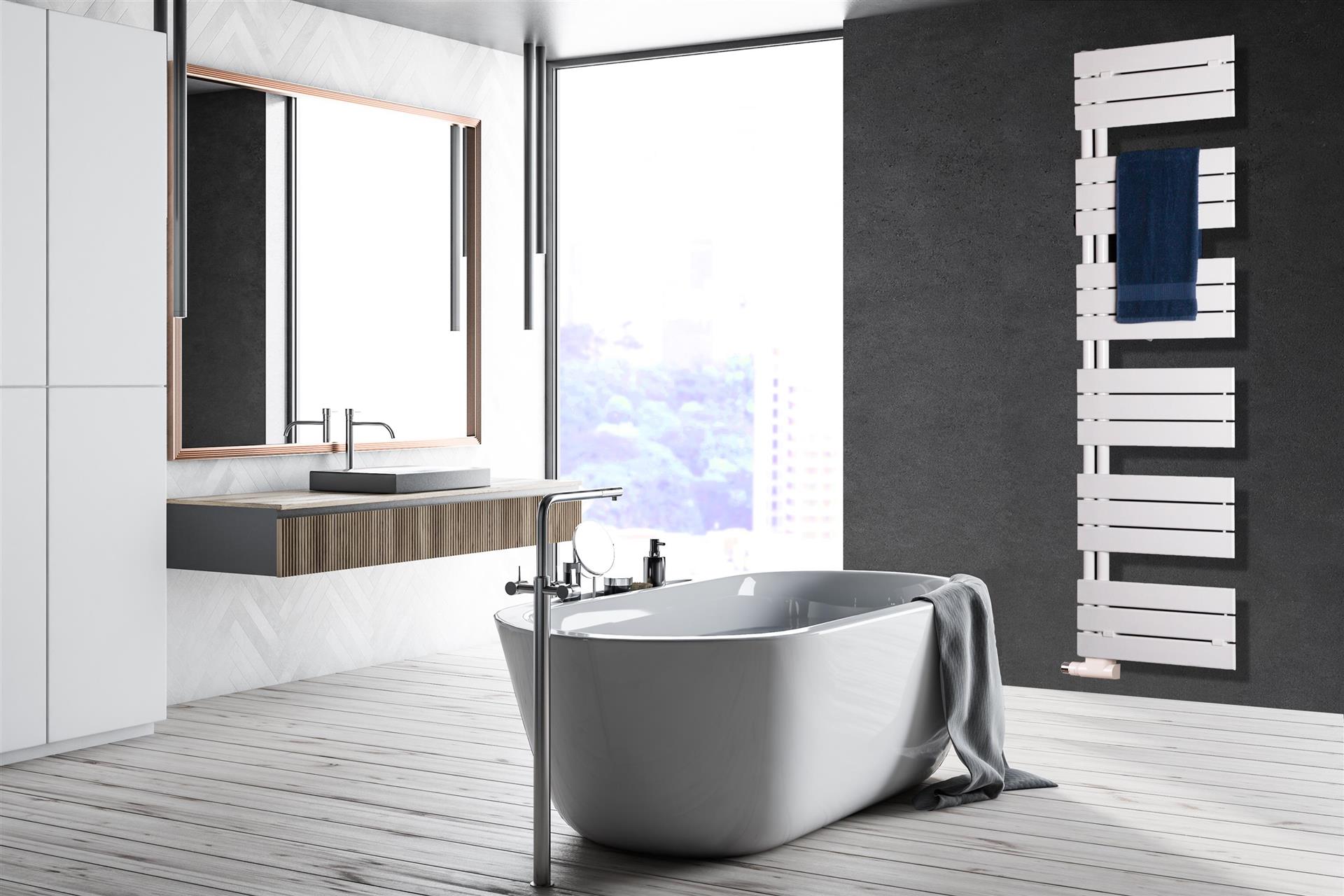 BADHEIZKÖRPER Design Chicago 3 175x50cm 740 Watt weiß SZAGATO Designheizkörper Handtuchheizkörper mit Mittelanschluss Handtuchwärmer