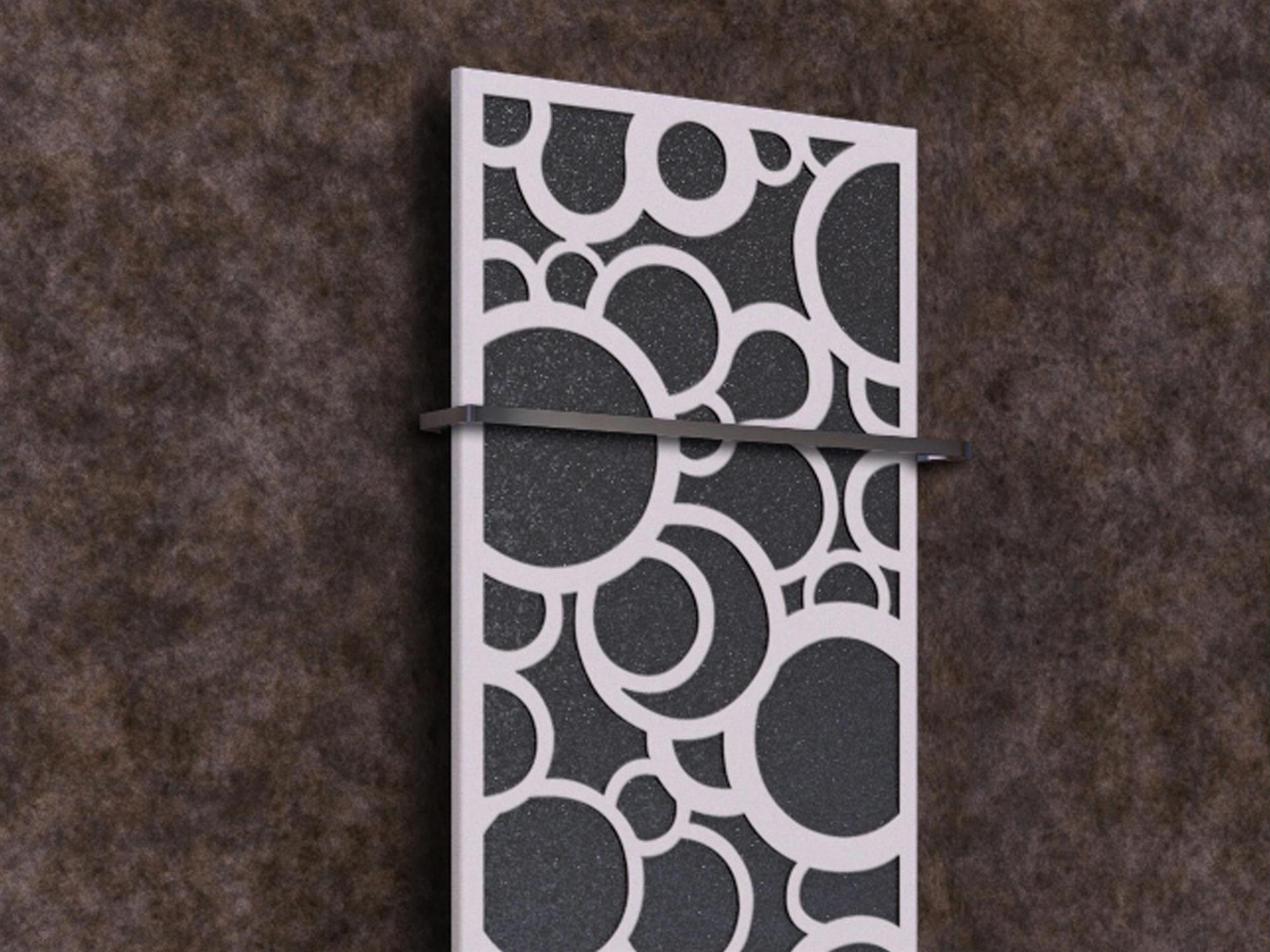 BADHEIZKÖRPER Design Kreta 2 120x47cm 799 Watt anthrazit moonstone weiß (+1 Halter 15mm) SZAGATO Designheizkörper mit Mittelanschluss Handtuchwärmer