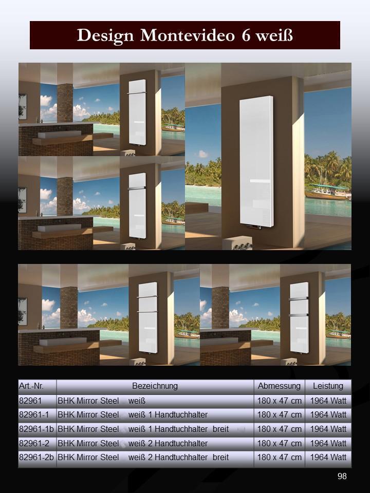 Badheizkörper Design Montevideo 6 (alle Ausführungen) SZAGATO Designheizkörper Handtuchheizkörper mit Mittelanschluss handtuchwärmer handtuchtrockner