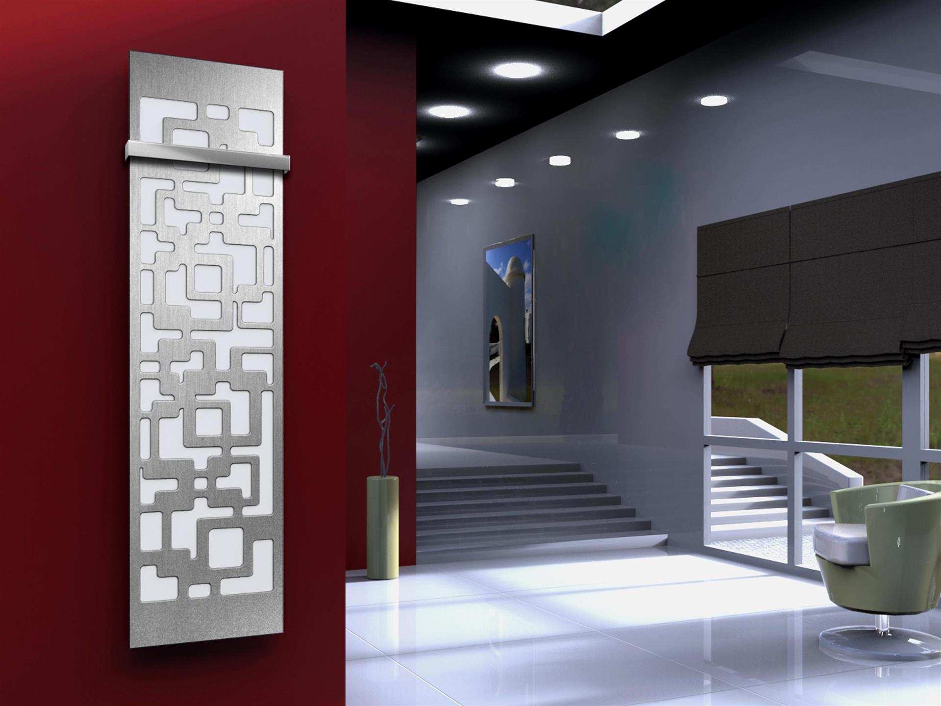 BADHEIZKÖRPER Design Downtown 3 180x47cm 1118 Watt Edelstahl matt (+1 Halter 50mm) SZAGATO Designheizkörper Handtuchheizkörper mit Mittelanschluss