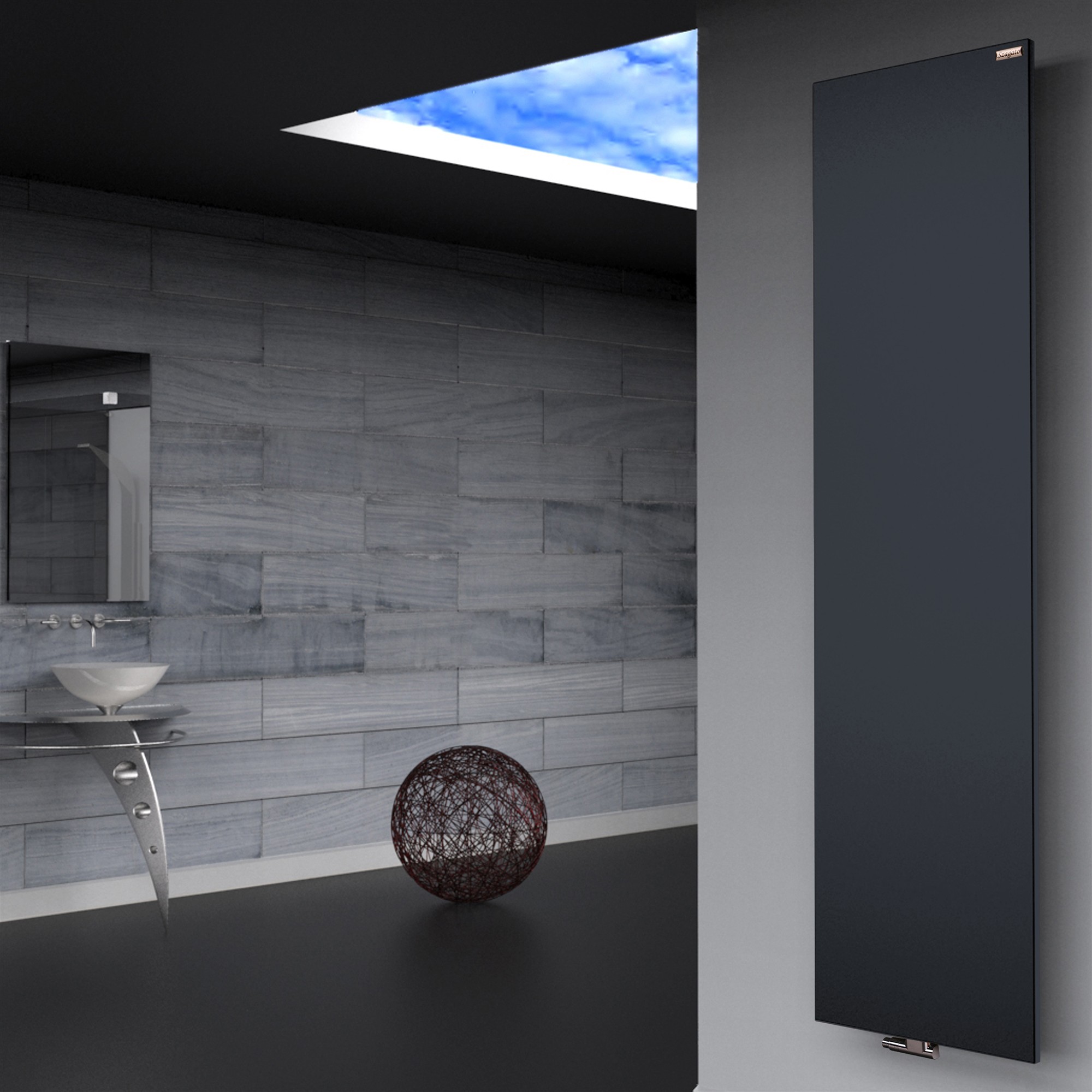 BADHEIZKÖRPER Design Mirror Steel 3 180x47cm 1118 Watt anthrazit SZAGATO Designheizkörper Handtuchheizkörper mit Mittelanschluss Handtuchwärmer