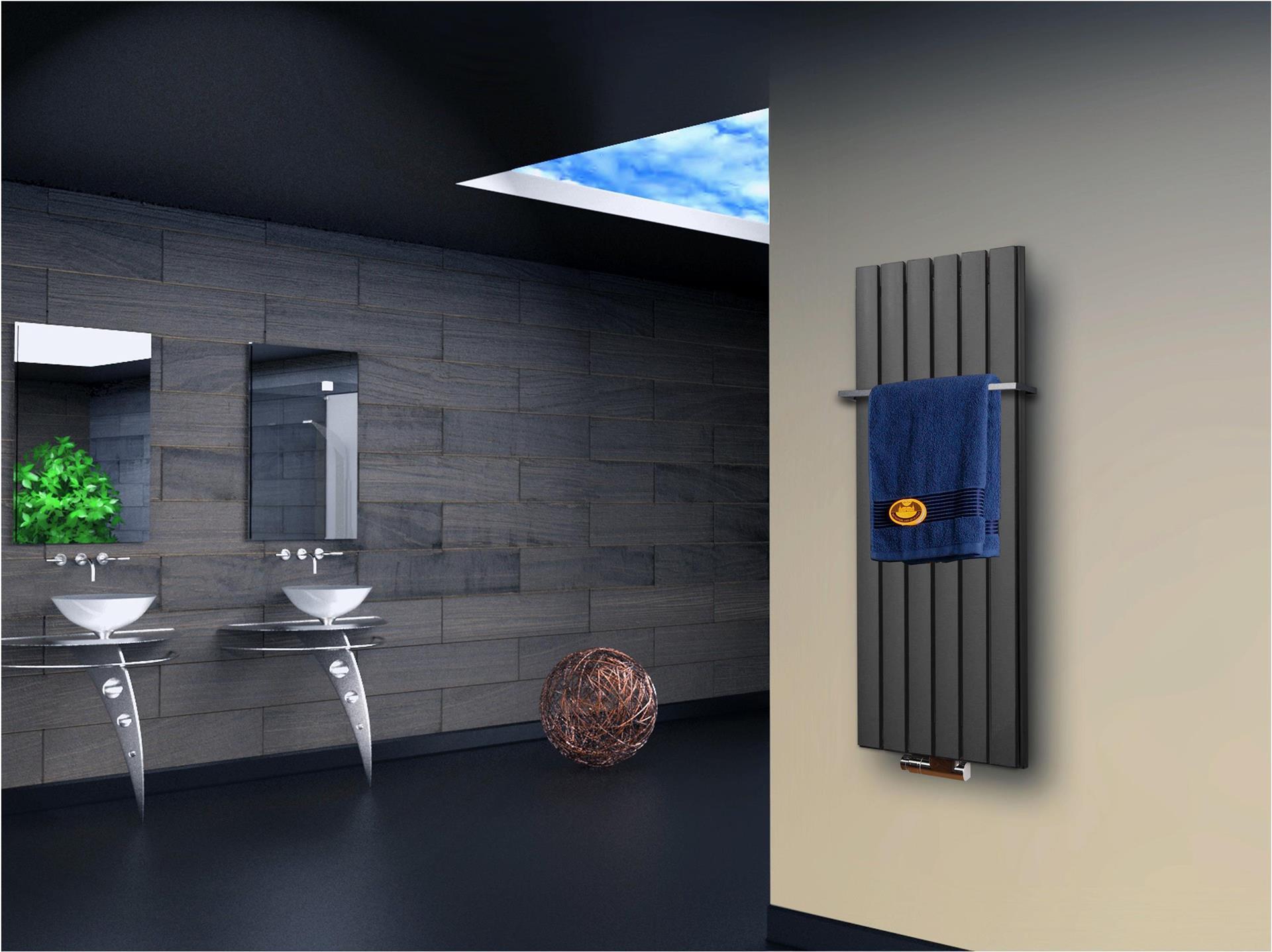 BADHEIZKÖRPER Design Peking 5 120x47cm 1458 Watt Edelstahloptik (+1 Halter 15mm) SZAGATO Handtuchheizkörper mit Mittelanschluss Handtuchwärmer