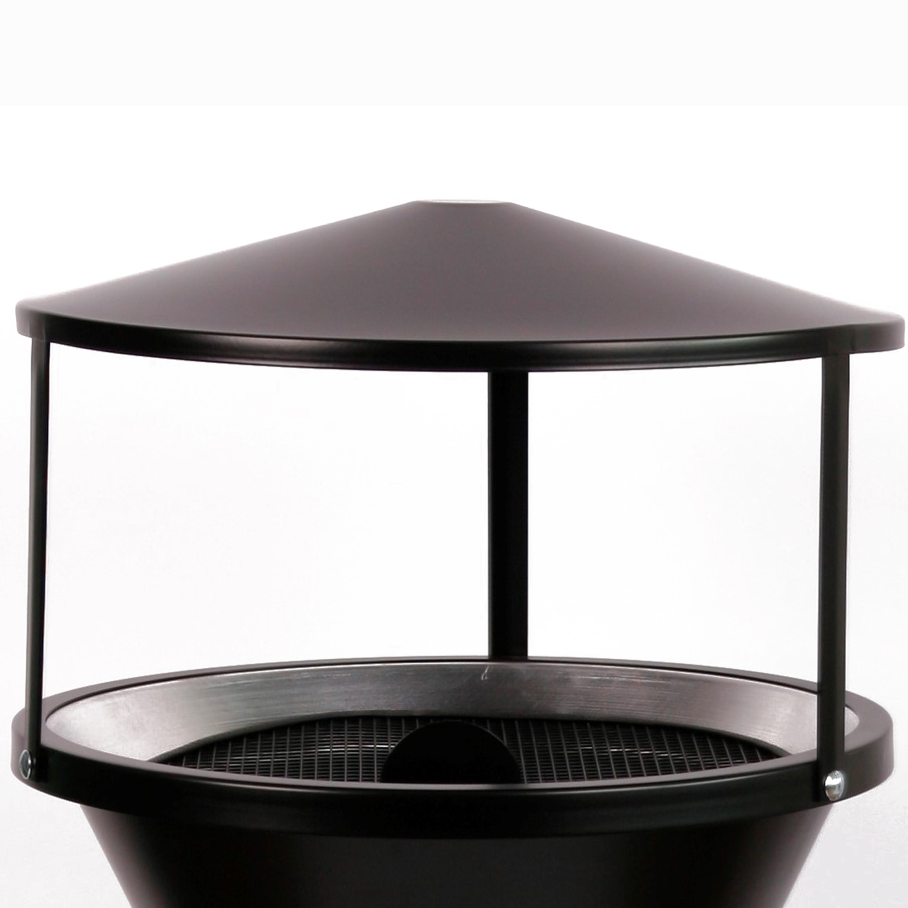 Standaschenbecher Diabola mit Dach 71x40cm schwarz SZAGATO Aschenbecher groß Stand-Aschenbecher außen Aschenbecher stehend Aschenbecher für draußen