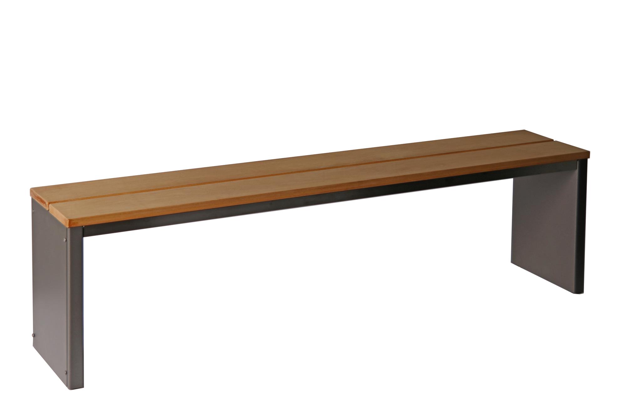 Parkbank, BxTxH: 150x30x40 cm, (D-Form) moonstone-grau SZAGATO Made in Germany Sitzbank Metall Umkleidebank Parkbank wetterfest Parkbänke