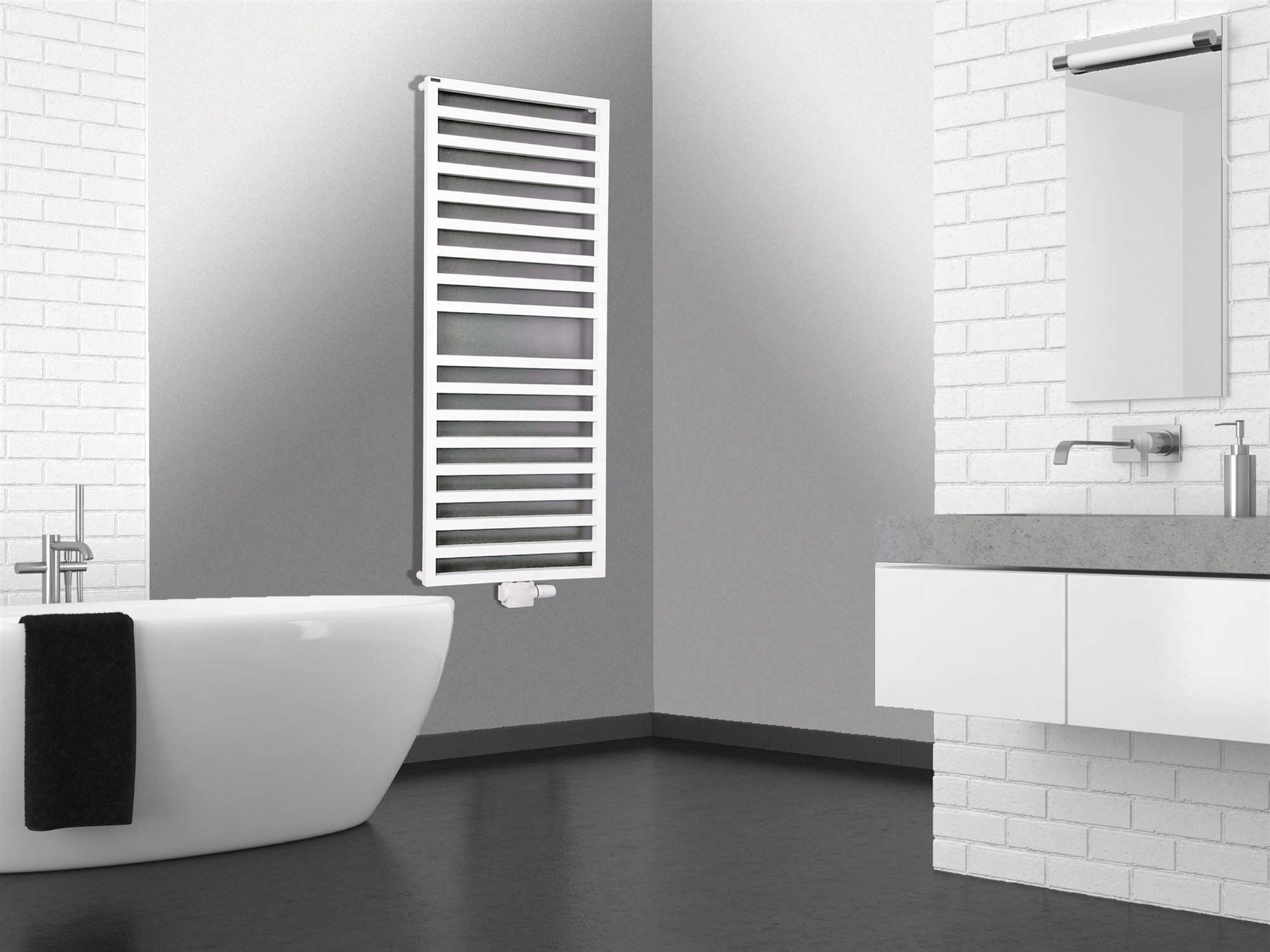 BADHEIZKÖRPER Design Square 2 147x60cm 810 Watt weiß SZAGATO Designheizkörper Handtuchheizkörper mit Mittelanschluss Handtuchwärmer