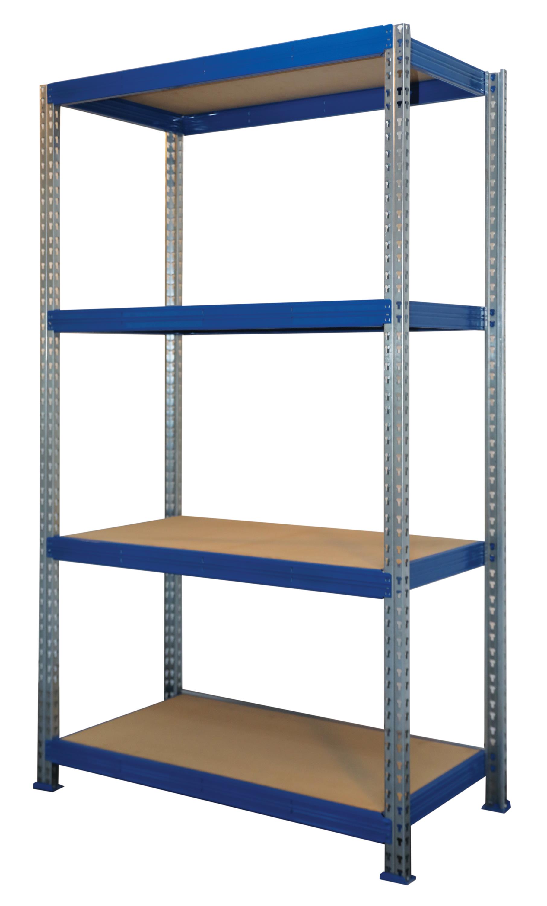 Weitspannregal Regalsystem 600 kg Grundregal 200x160x60cm 4 Böden blau SZAGATO Weitspann Regal 60 cm Fachbodenregal Schwerlastregal