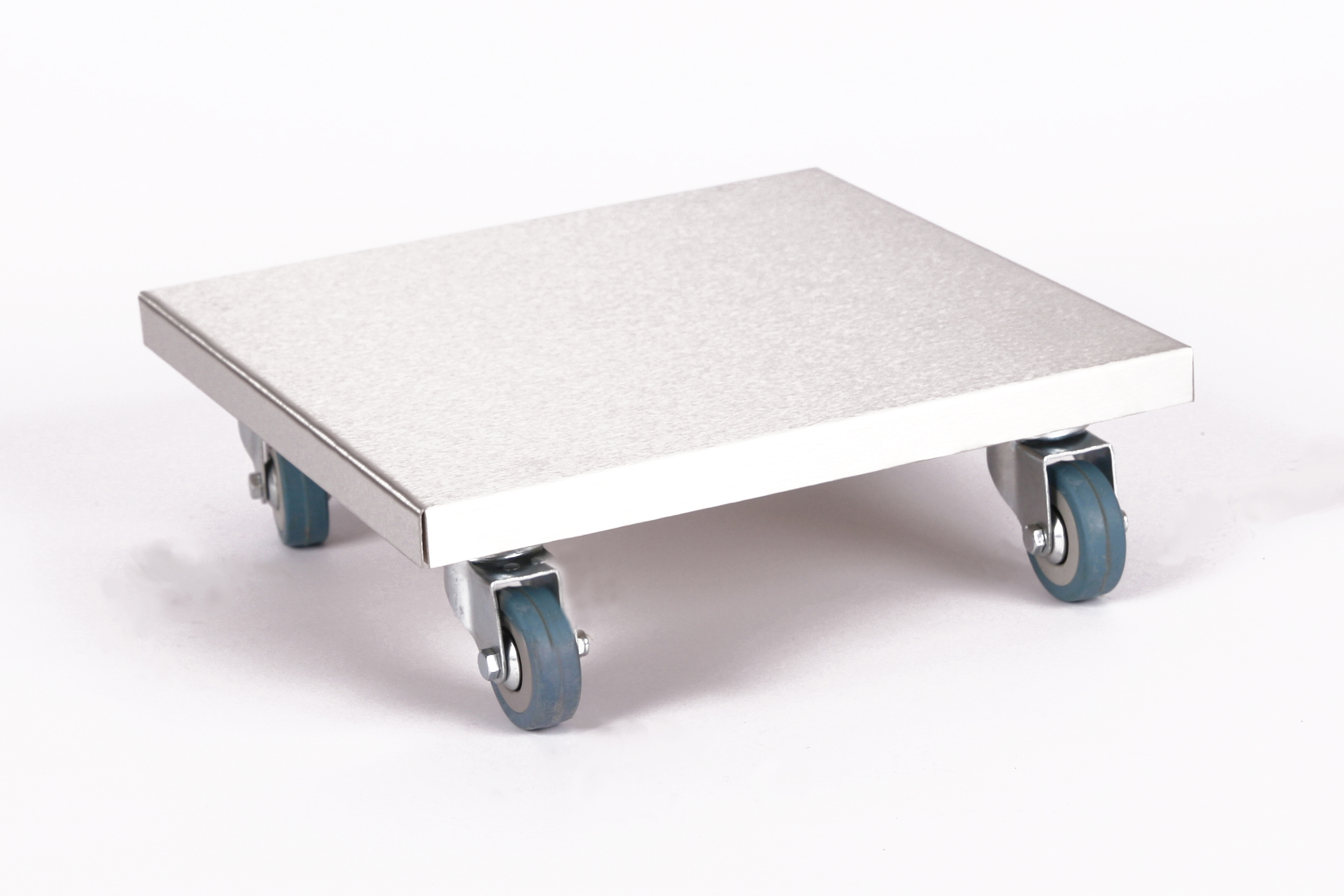 Rollbrett Pflanzenroller 30x30cm Edelstahl 150 kg PU-Rolle SZAGATO Made in Germany Blumenuntersetzer Möbelroller Outdoor Blumenroller Transportroller