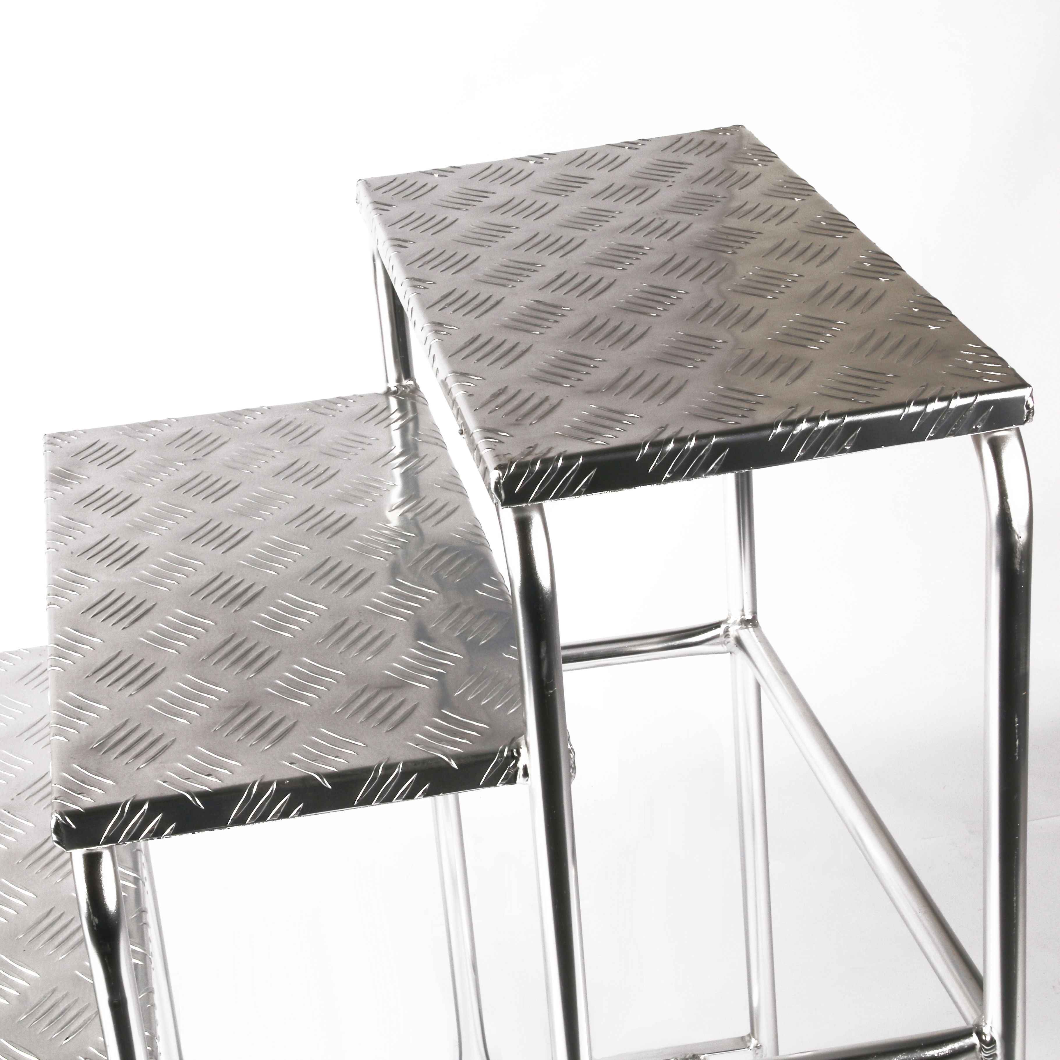 Podesttreppe ALU 5-stufig HxBxT 96x61x149cm SZAGATO mobiler Montagetritt ALU Montagetritte mit Plattform Stufentritt tragbare Treppe Treppenleiter