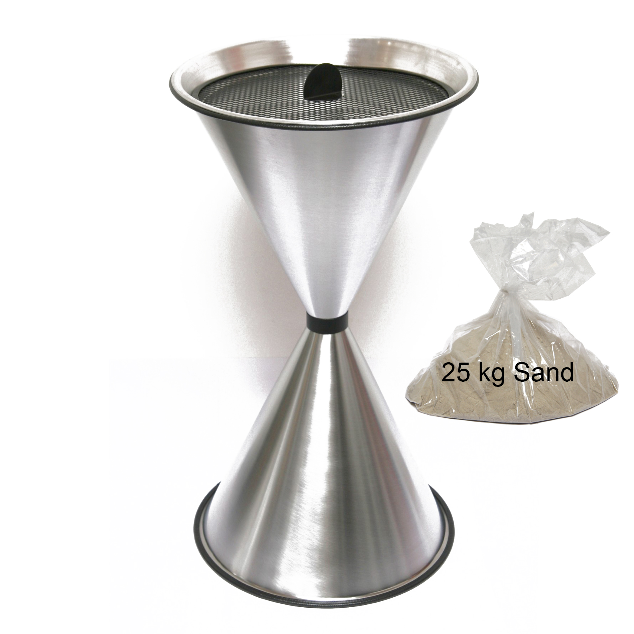Stand Aschenbecher Diabolo 71x40cm Edelstahl inkl 25 kg Quarzsand SZAGATO Aschenbecher groß Stand-Aschenbecher außen Aschenbecher stehend Standascher