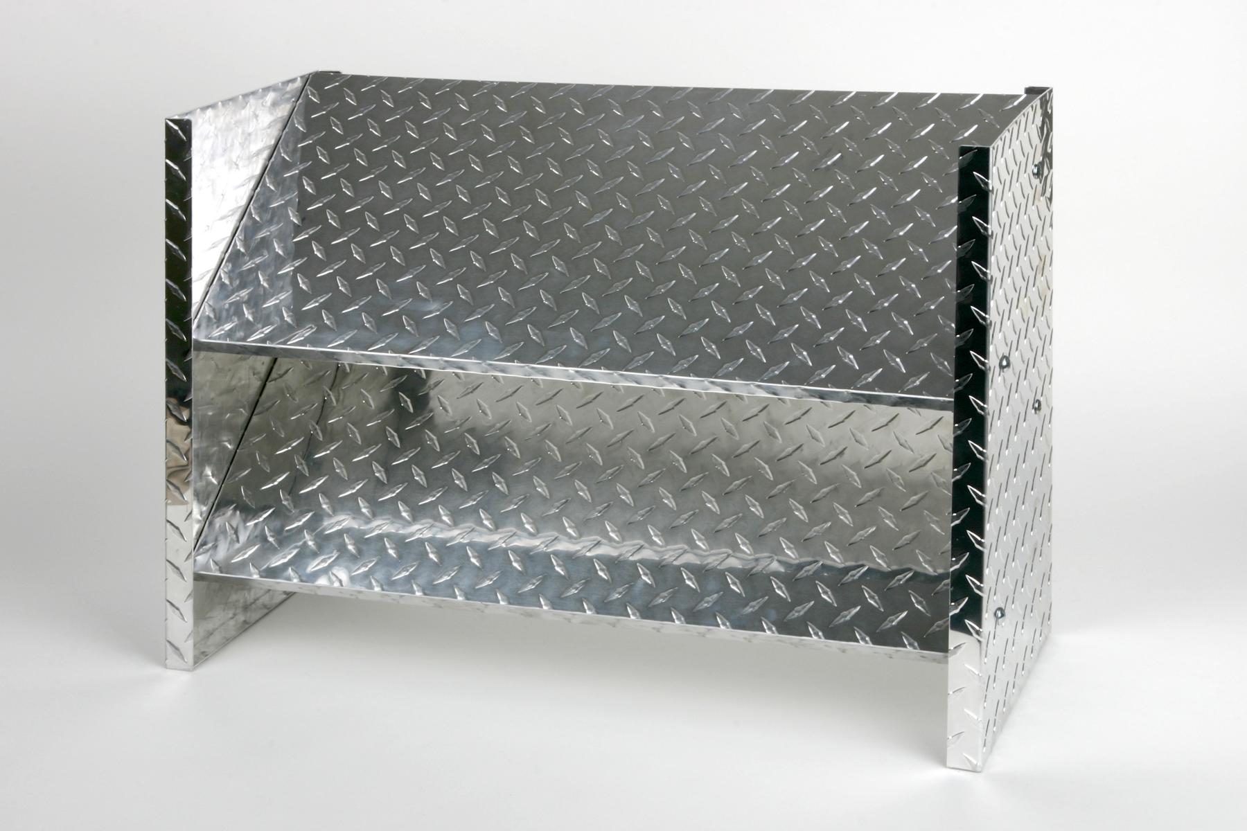 Schuhregal Metall Alu SZAGATO 48x60x26cm 6 Paar 2 Böden glänzend  Made in Germany Schuhschrank Schuhregal Metall Schuhablage schmal Schuhregal